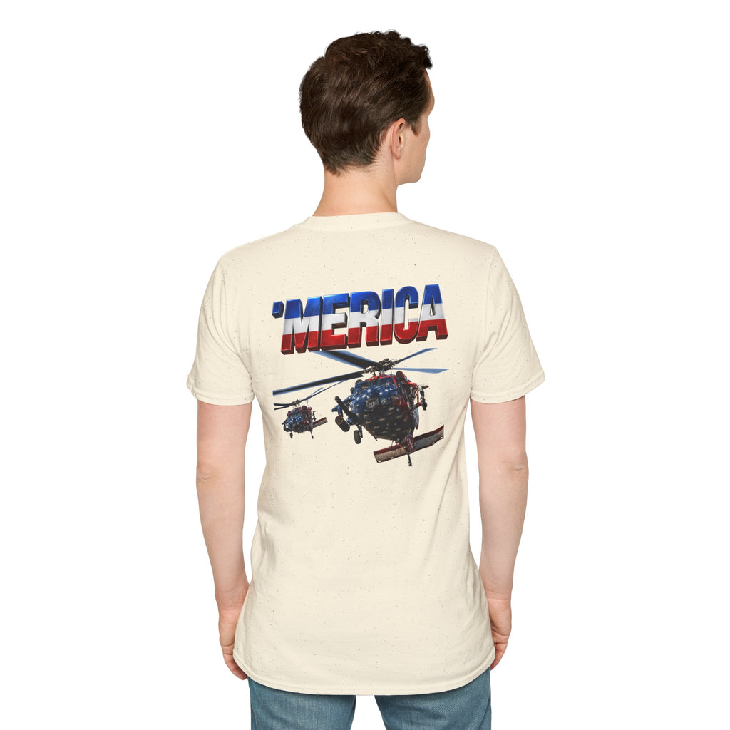 MH-60 Liberty Hawk! Patriotic Ironsight Syndicate T-Shirt | Patriotic Military Graphic Tee for Veterans & Patriots, Adult (13 and up), unisex