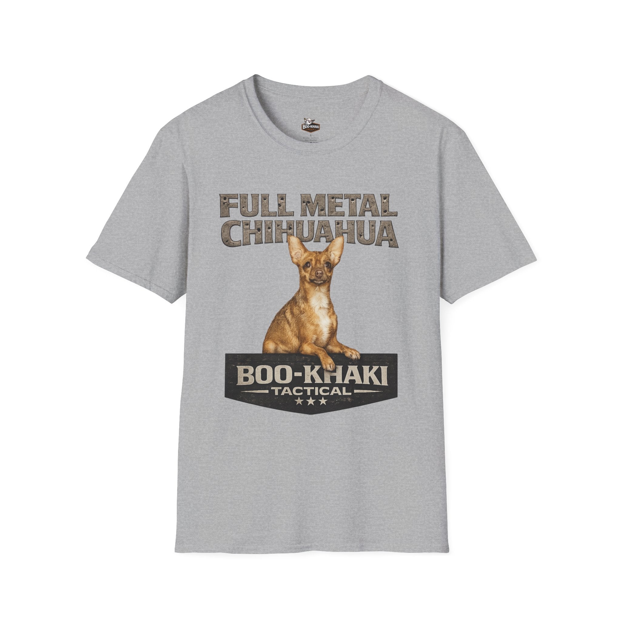 Full Metal Chihuahua T-Shirt - Boo-Khaki Tactical Graphic Tee - Sport Grey / S | Ironsight Syndicate