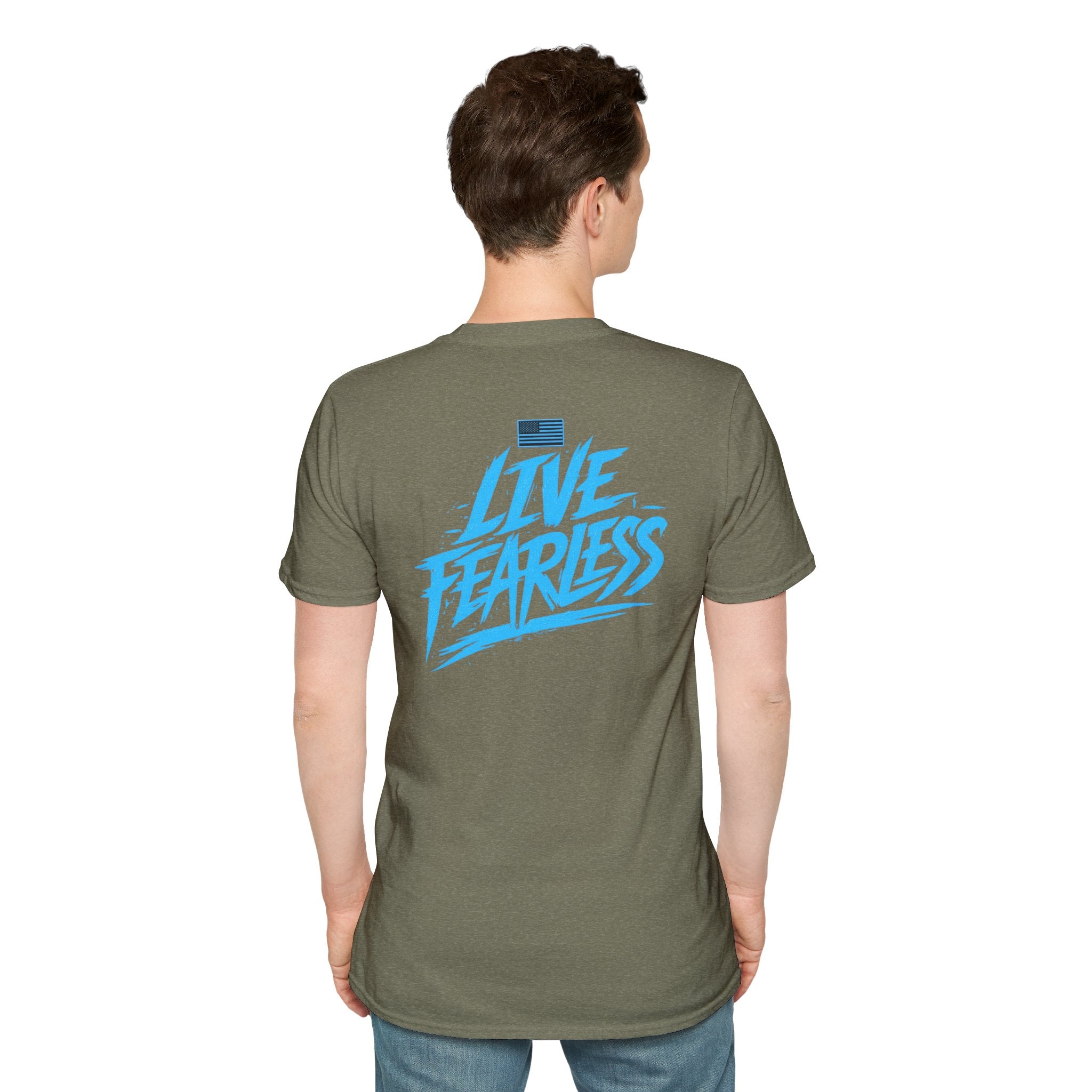 Fear Nothing/Live Fearless Blue – Premium Graphic T-Shirt | Ironsight Syndicate