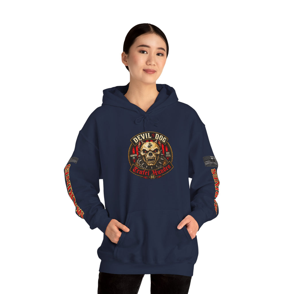 Devil Dog, Teufel Hunden Marine Corps Hooded Sweatshirt