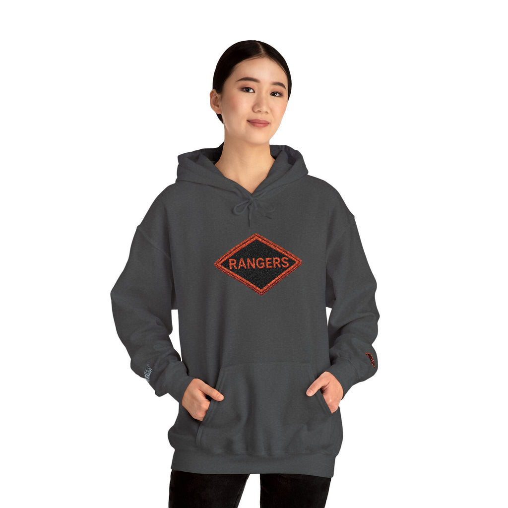 Vintage Army Ranger Embroidered Hooded Sweatshirt