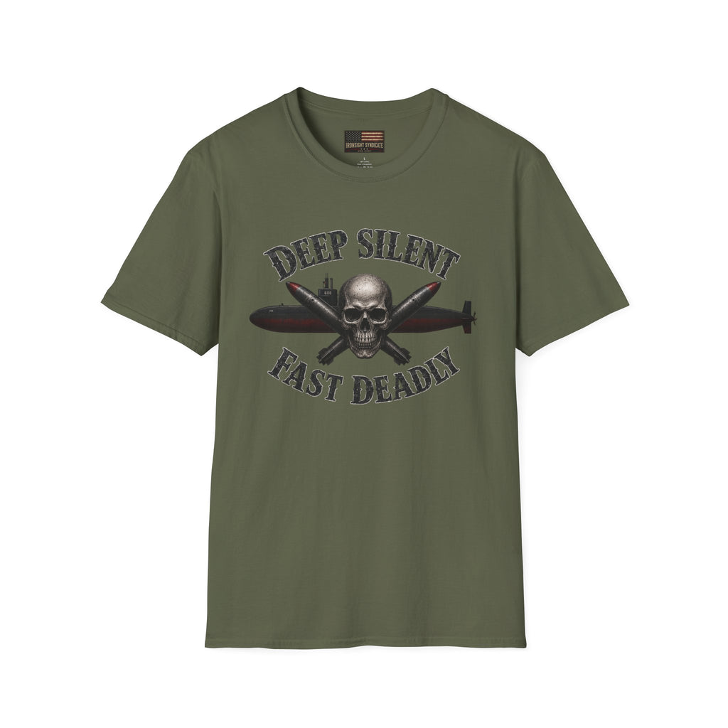 Deep, Silent, Fast Deadly US Navy Submariner Graphic Front T-Shirt