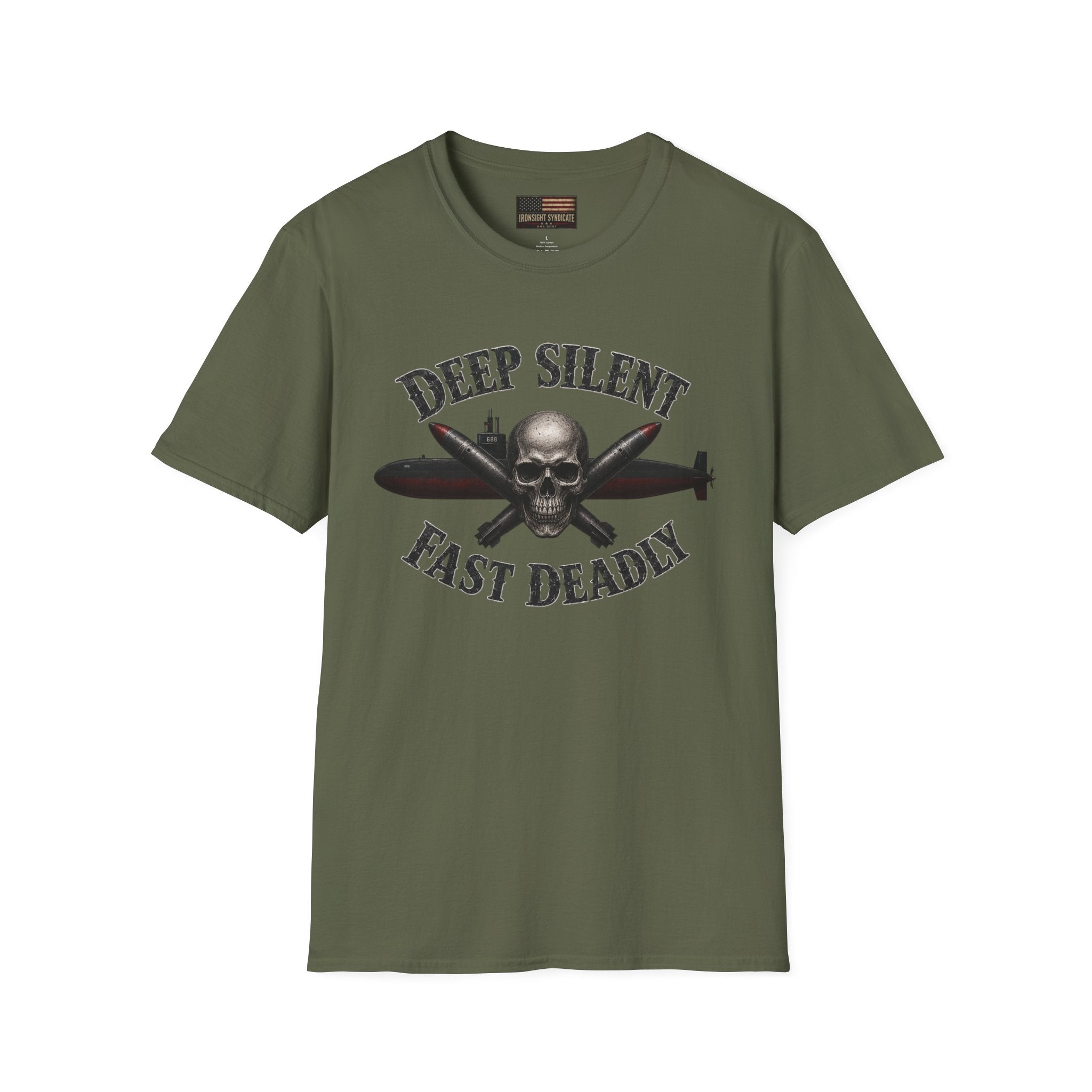 Deep, Silent, Fast Deadly US Navy Submariner Graphic Front T-Shirt