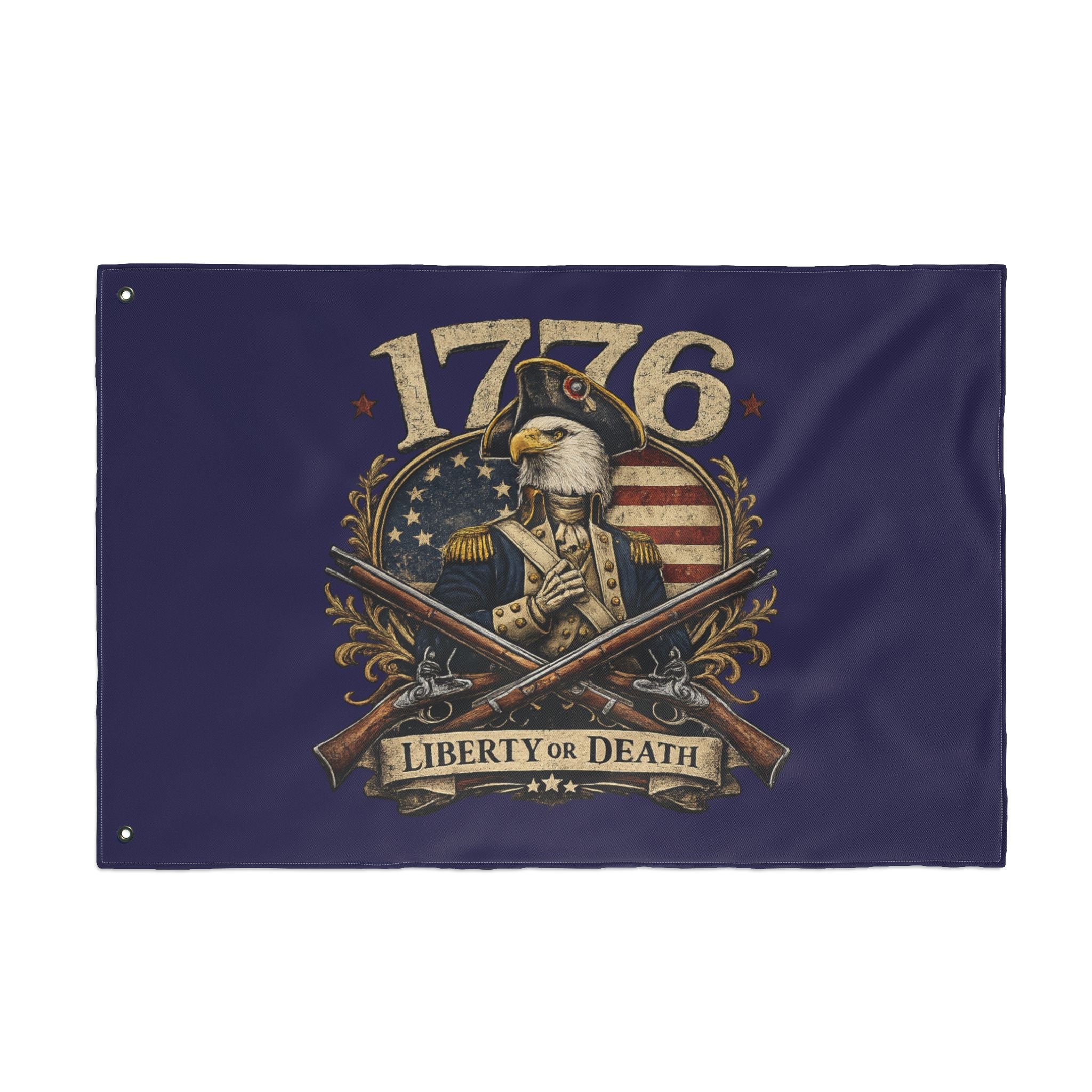 1776 Liberty or Death Bald Eagle American Flag | Patriotic Revolutionary War Banner for Veterans & Patriots