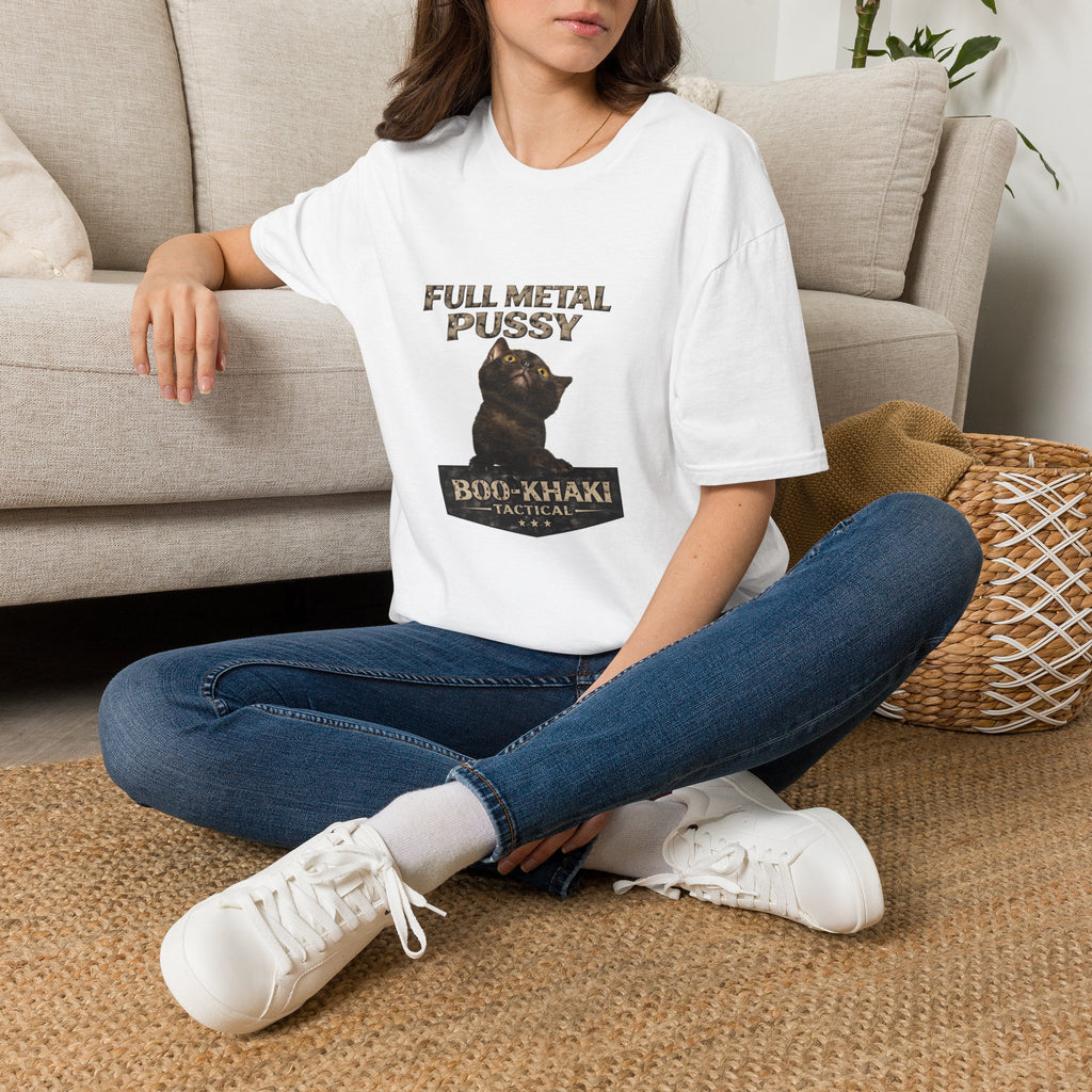 Full Metal Cat T-Shirt – Boo-Khaki Tactical Graphic Tee