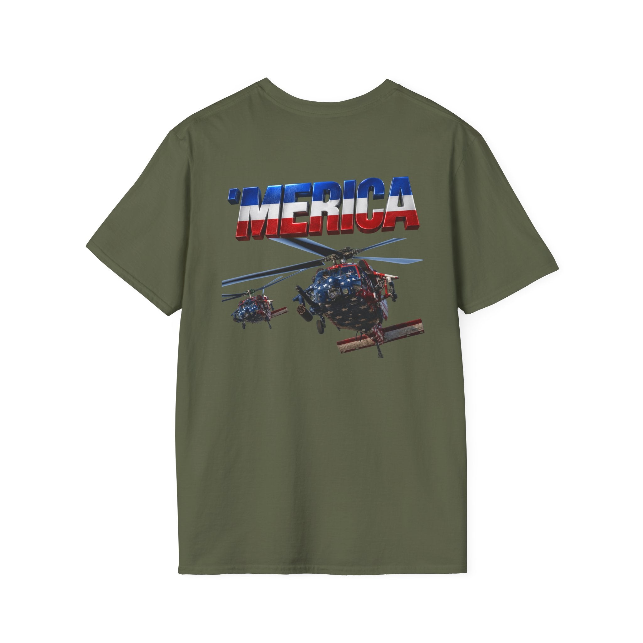 MH-60 Liberty Hawk! Patriotic Ironsight Syndicate T-Shirt | Patriotic Military Graphic Tee for Veterans & Patriots, Adult (13 and up), unisex