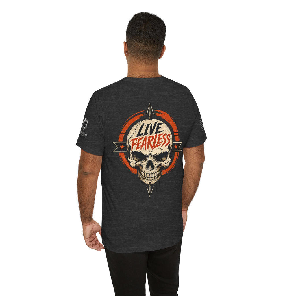 Live Fearless Skull Military T-Shirt | Ironsight Syndicate