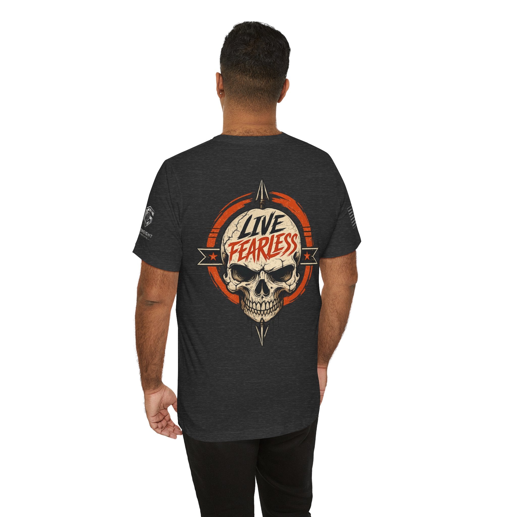 Live Fearless Skull Military T-Shirt | Ironsight Syndicate