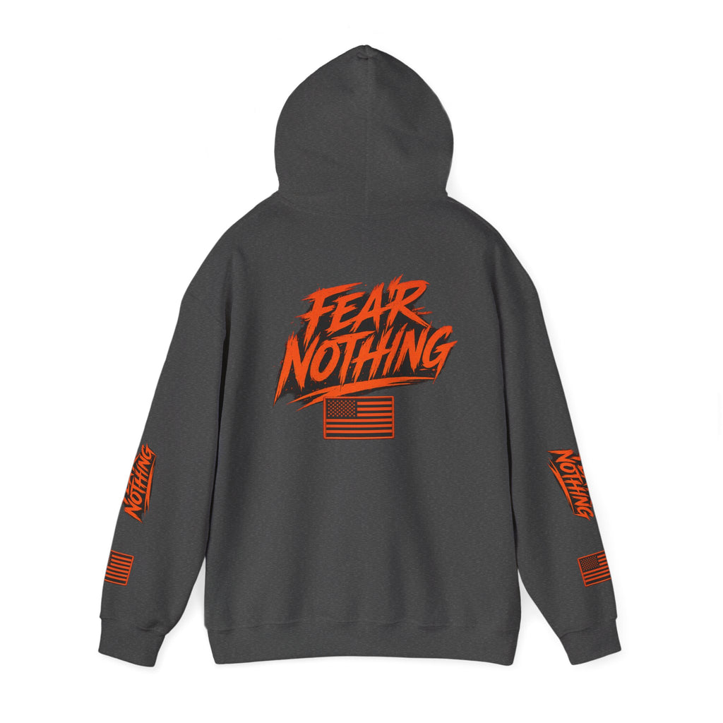 Fear Nothing Hoodie (Orange) | Premium Military-Inspired Patriotic Hoodie | Ironsight Syndicate