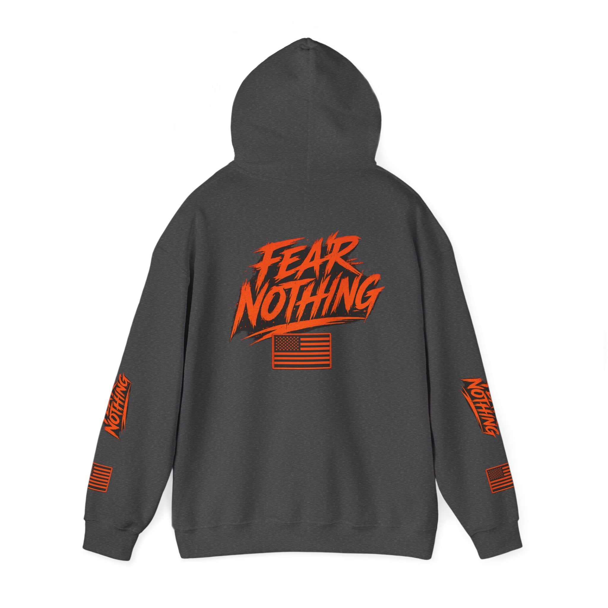Fear Nothing Hoodie (Orange) | Premium Military-Inspired Patriotic Hoodie | Ironsight Syndicate