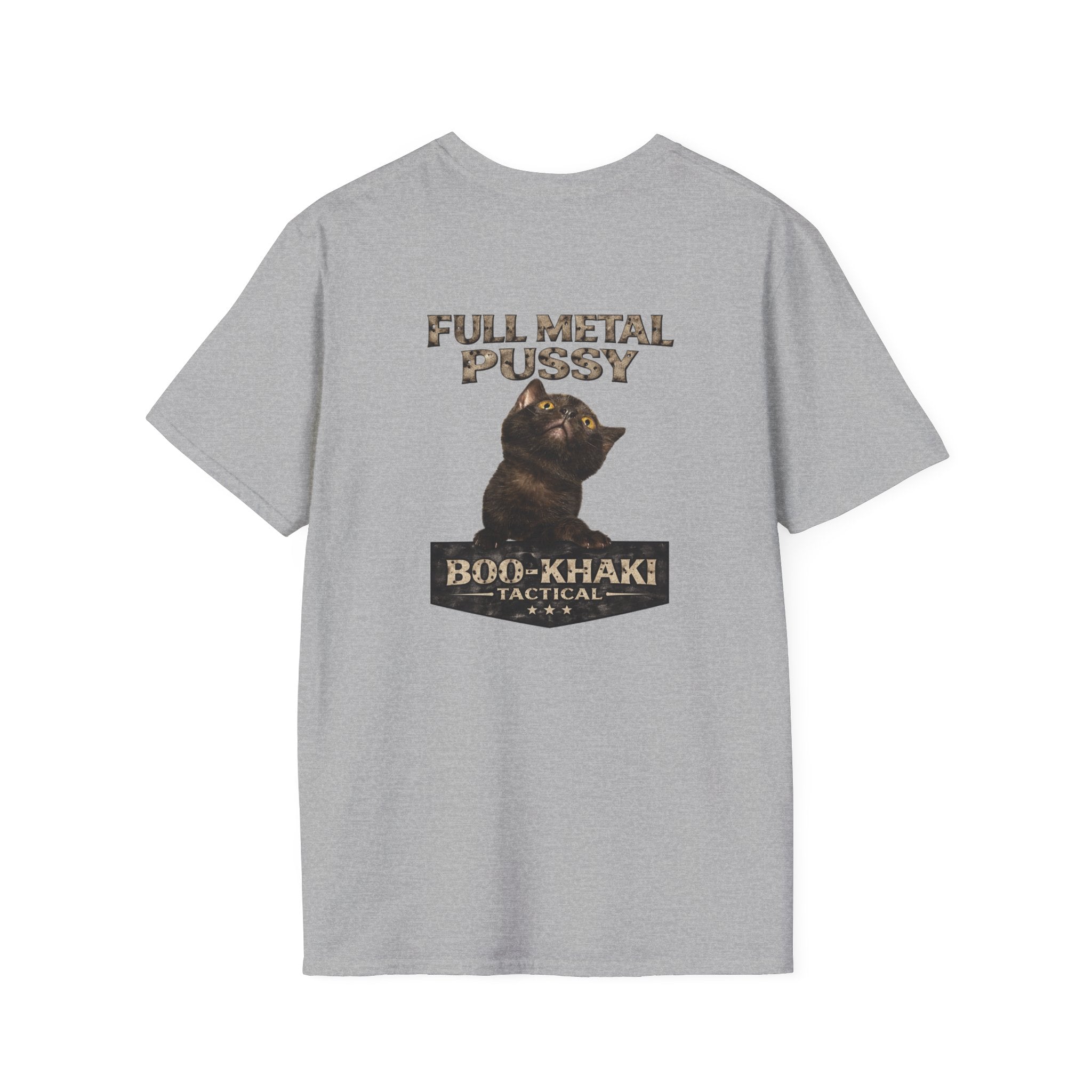 Full Metal Cat T-Shirt – Boo-Khaki Tactical Graphic Tee