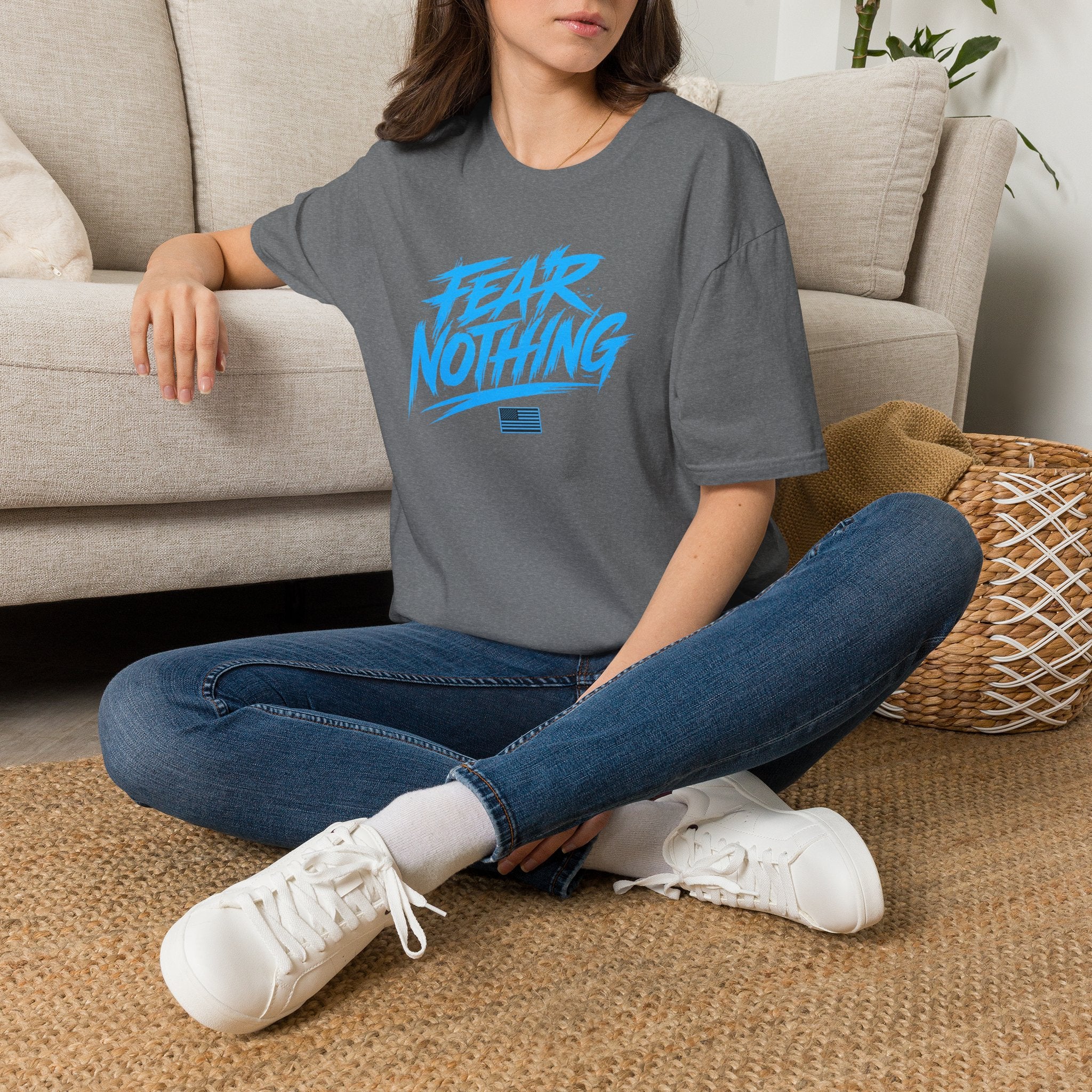 Fear Nothing/Live Fearless Blue – Premium Graphic T-Shirt | Ironsight Syndicate