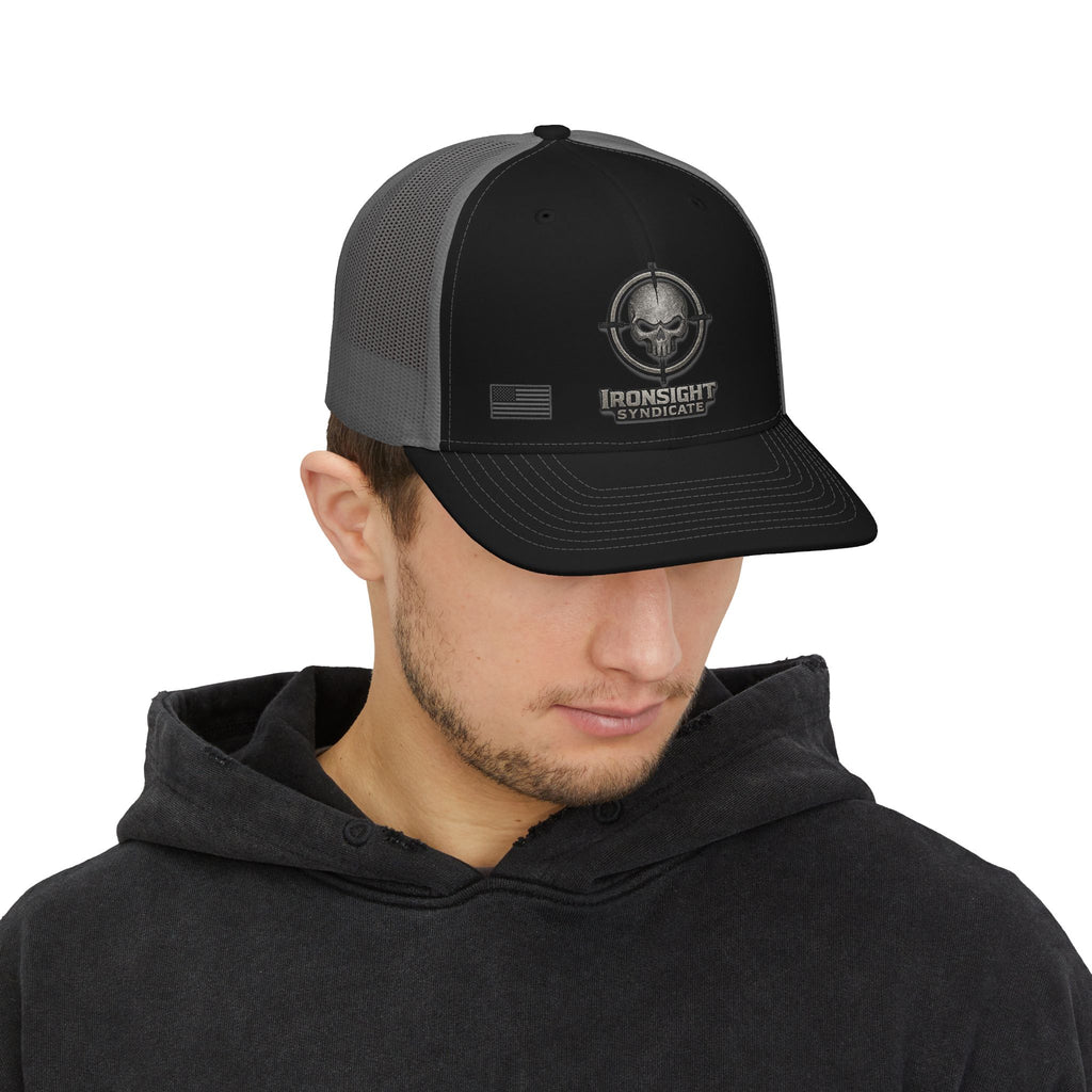 Ironsight Syndicate Tactical Skull Trucker Cap | Ironsight Syndicate