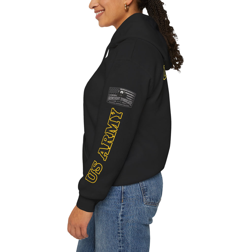 US Army Veteran Crest Hoodie — Heavyweight Military Pride Sweatshirt | Ironsight Syndicate