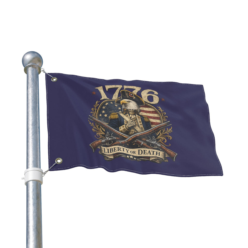1776 Liberty or Death Bald Eagle American Flag | Patriotic Revolutionary War Banner for Veterans & Patriots
