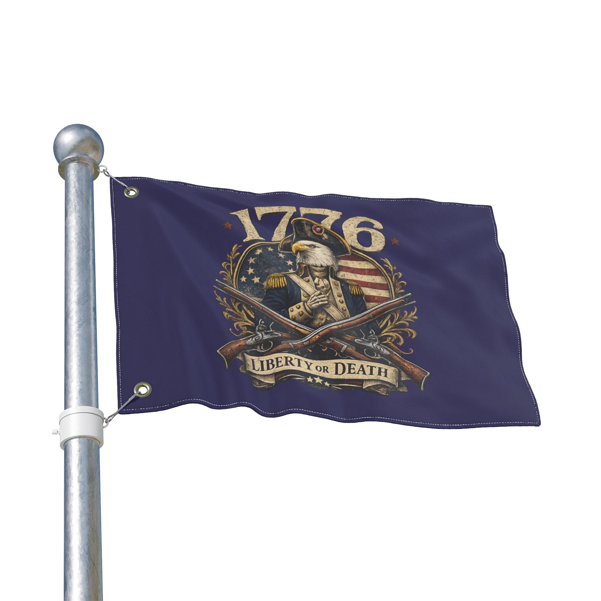 1776 Liberty or Death Bald Eagle American Flag | Patriotic Revolutionary War Banner for Veterans & Patriots