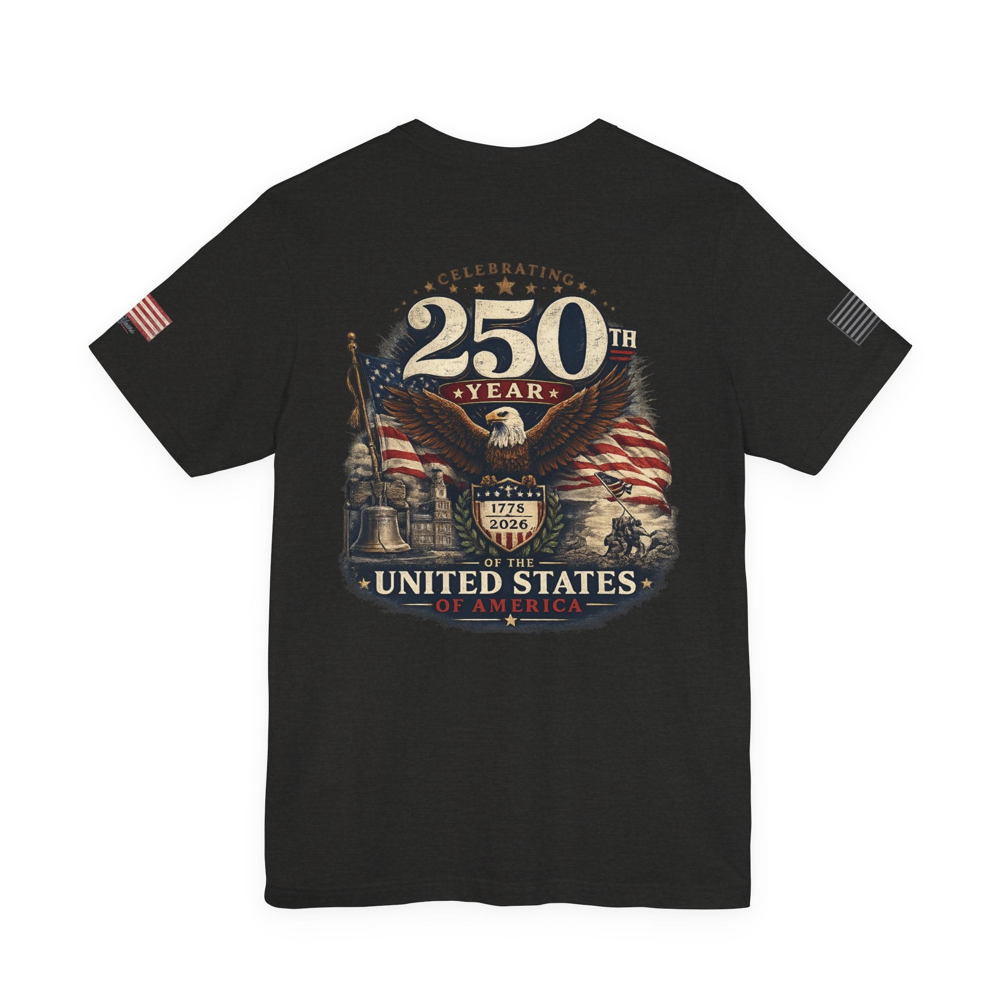 America 250th Anniversary T-Shirt | Patriotic Eagle & American Flag Shirt | 1776-2026 United States Tee front and back
