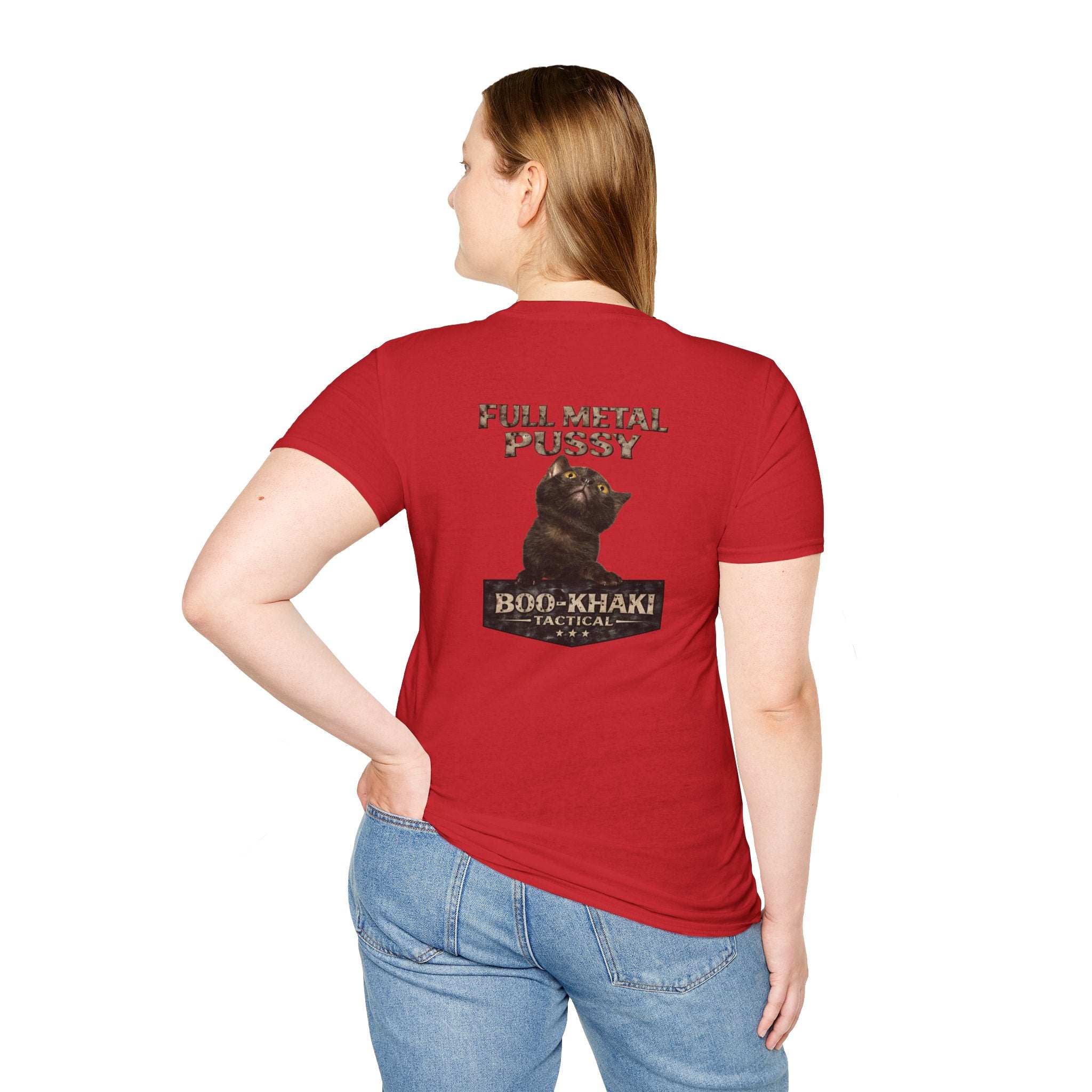 Full Metal Cat T-Shirt - Boo-Khaki Tactical Graphic Tee - Red / S | Ironsight Syndicate