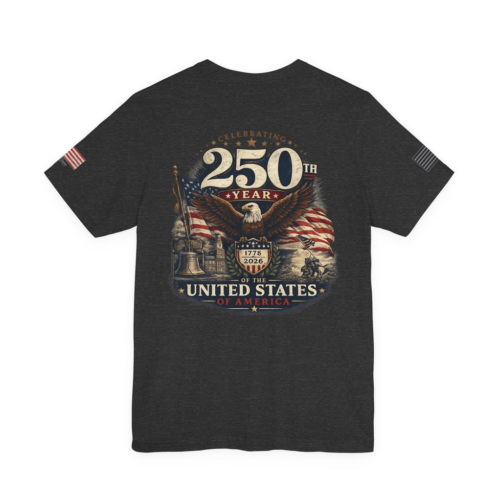 America 250th Anniversary T-Shirt | Patriotic Eagle & American Flag Shirt | 1776-2026 United States Tee front and back