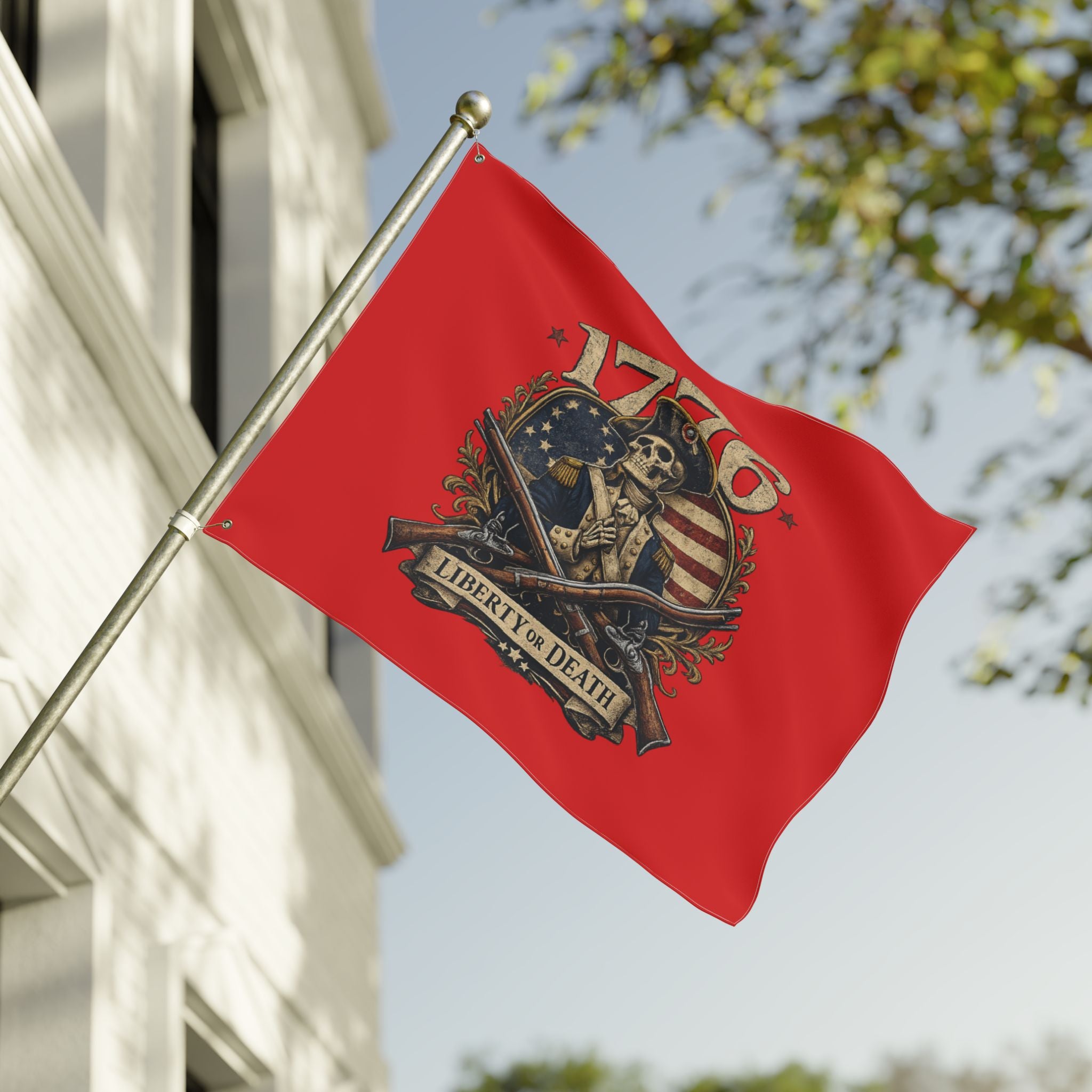 1776 Liberty or Death American Flag | Patriotic Revolutionary War Banner for Veterans & Patriots