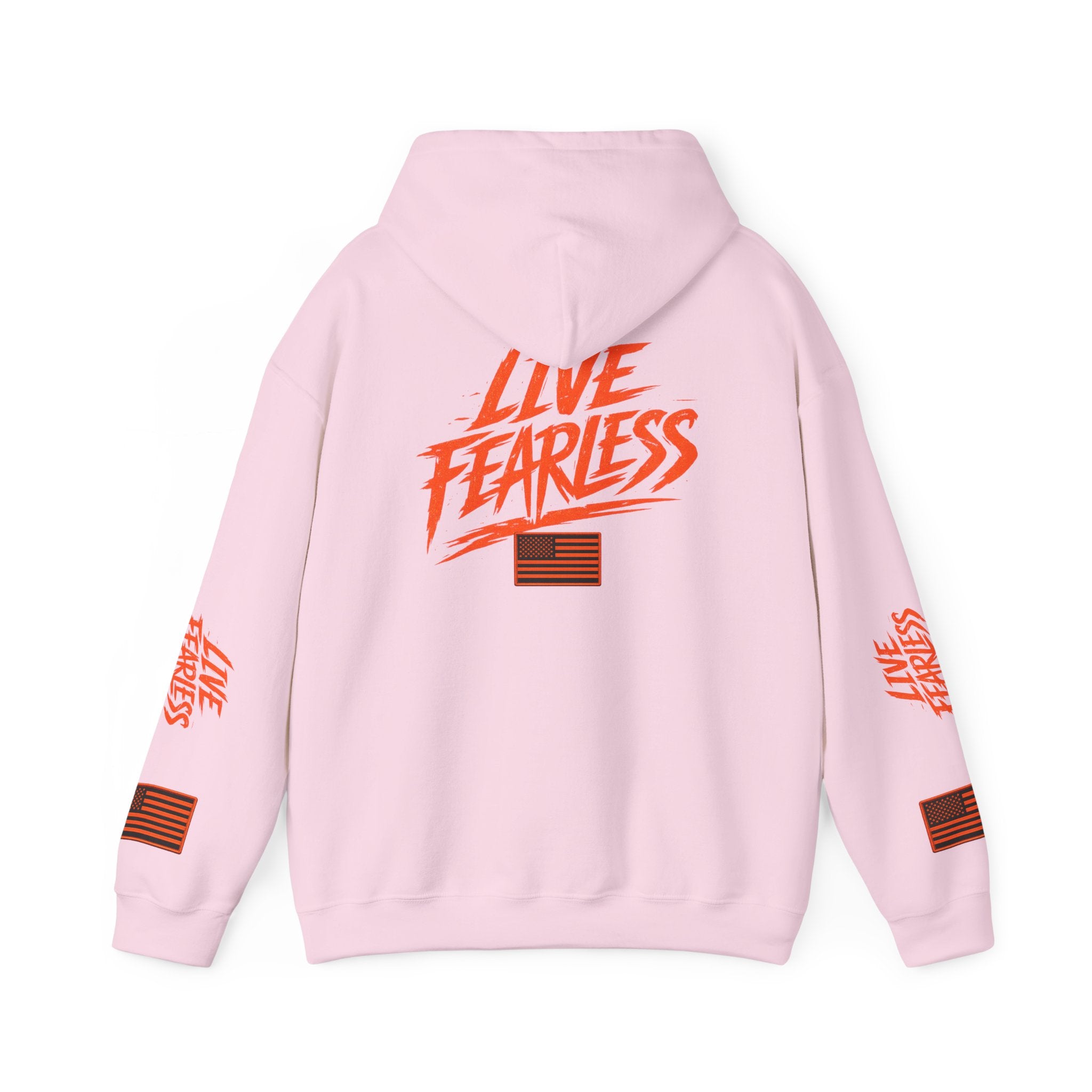 Live Fearless Hoodie (Orange)| Premium Heavy Weight-Military-Inspired Patriotic Hoodie | Ironsight Syndicate