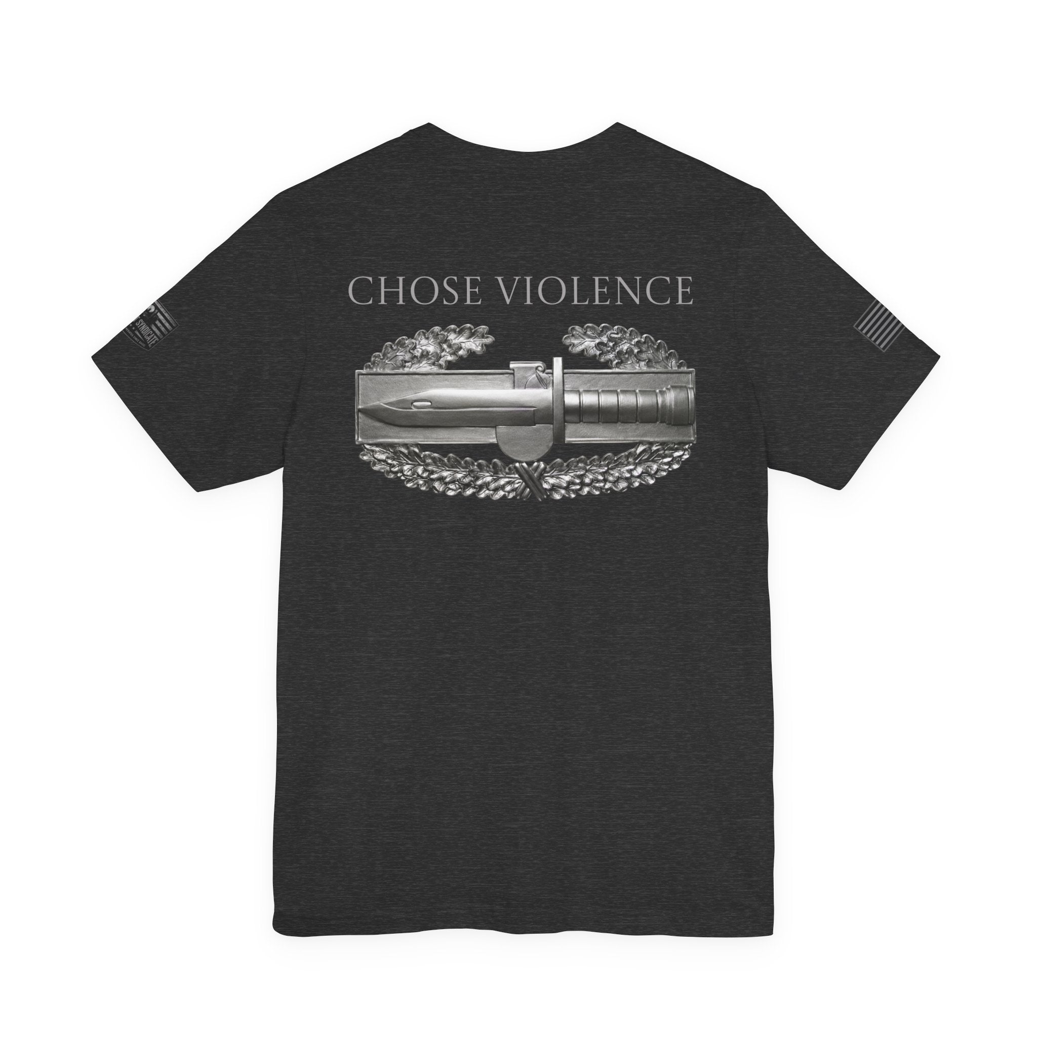 Combat Action Badge Choose Violence T-Shirt - S / Dark Grey Heather | Ironsight Syndicate