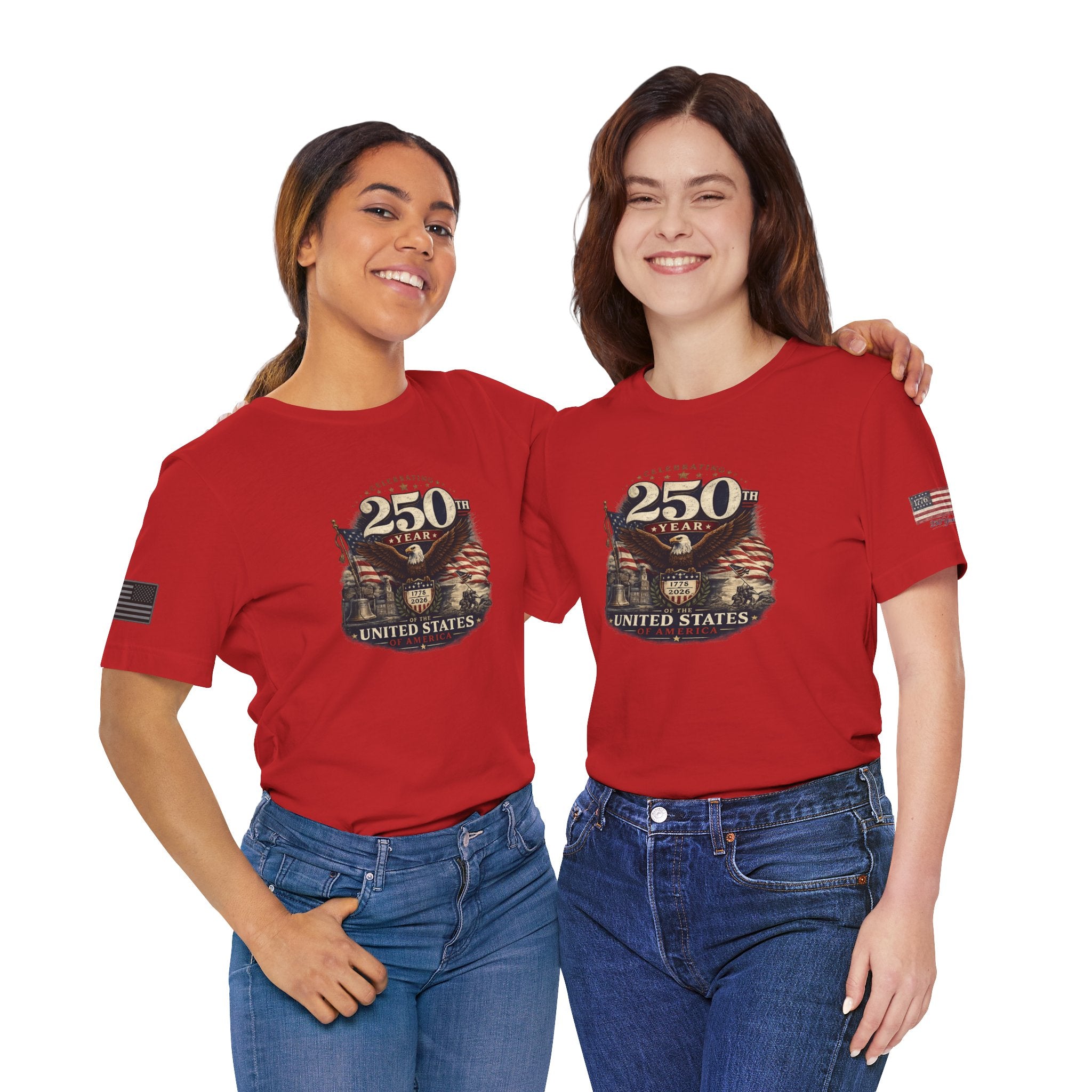 America 250th Anniversary T-Shirt | Patriotic Eagle & American Flag Shirt | 1776-2026 United States Tee front and back