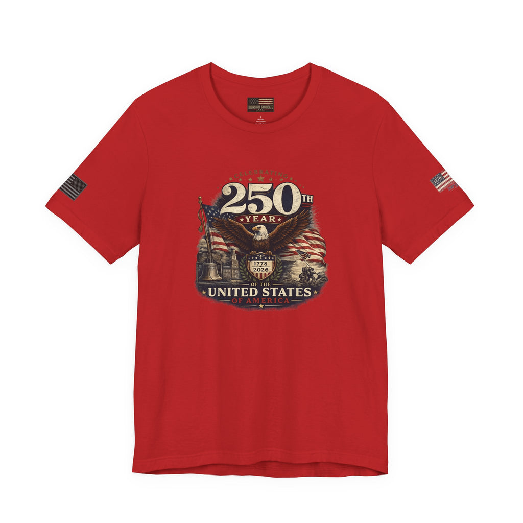 America 250th Anniversary T-Shirt | Patriotic Eagle & American Flag Shirt | 1776-2026 United States Tee front and back
