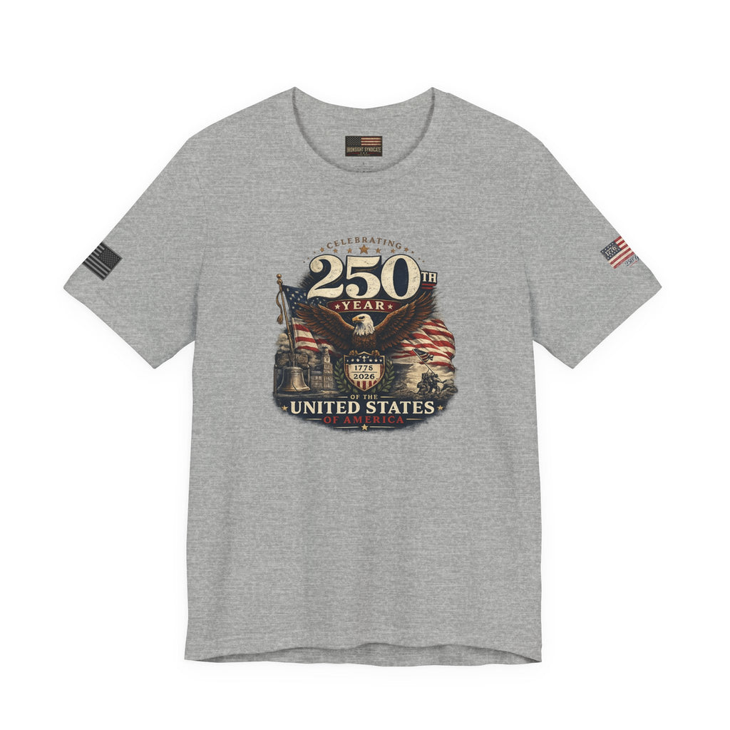 America 250th Anniversary T-Shirt | Patriotic Eagle & American Flag Shirt | 1776-2026 United States Tee front and back
