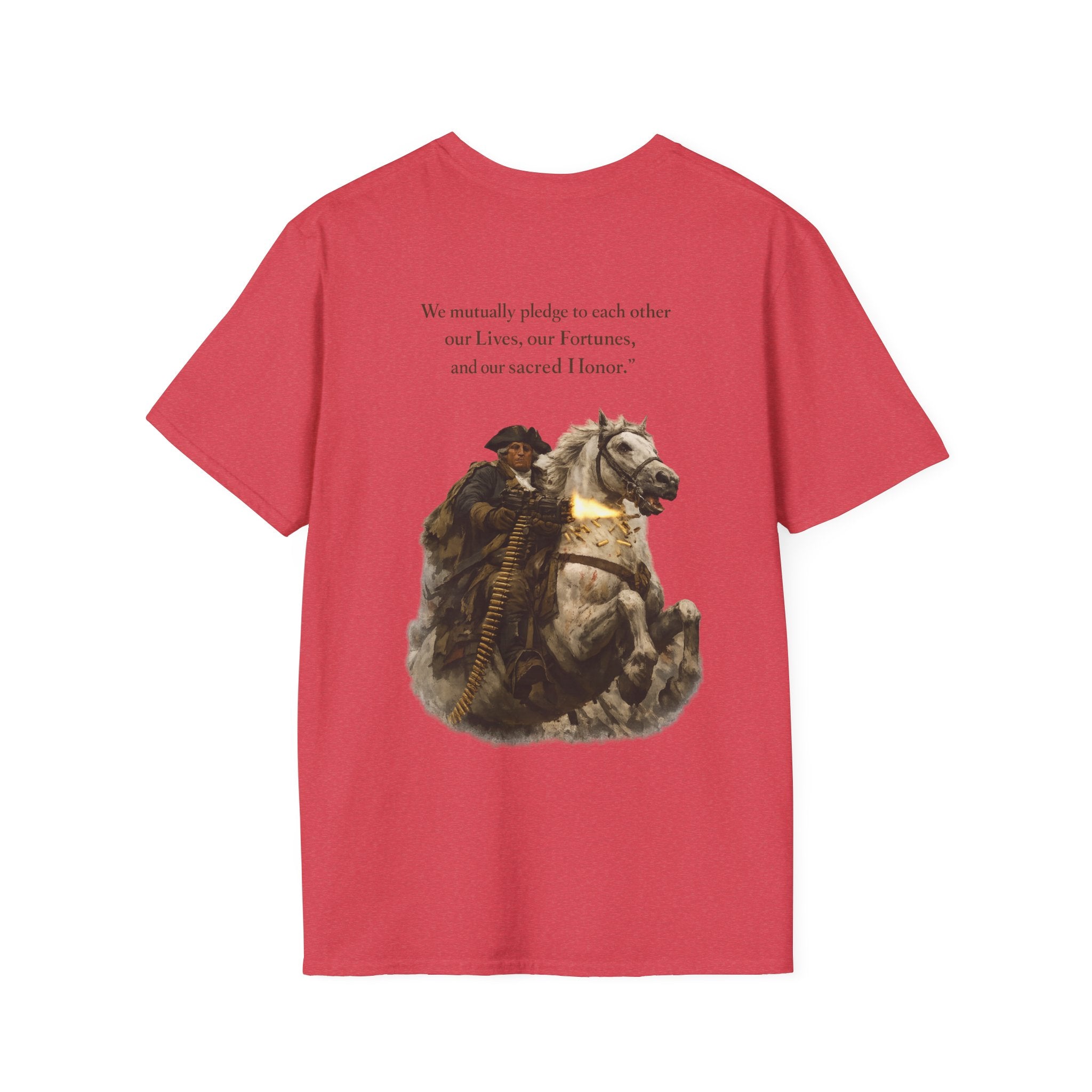 Machine Gun George Washington T-Shirt | Patriotic Military Graphic Tee for Veterans & Patriots, Adult (13 and up), unisex