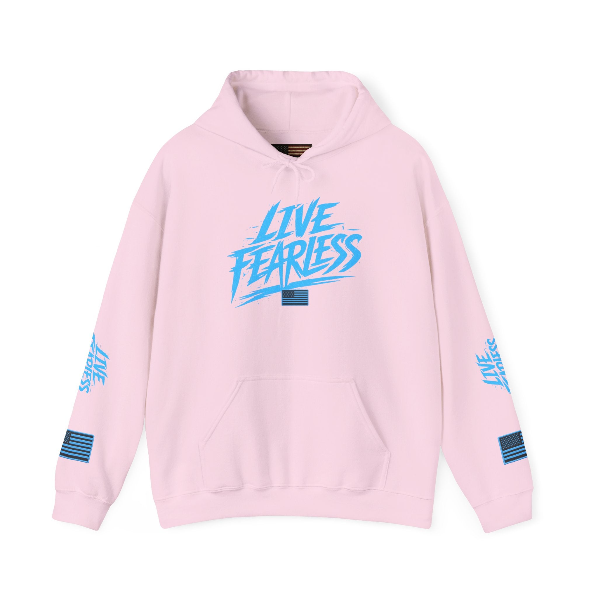 Live Fearless Hoodie | Premium Heavy Weight-Military-Inspired Patriotic Hoodie - Light Pink | Ironsight Syndicate