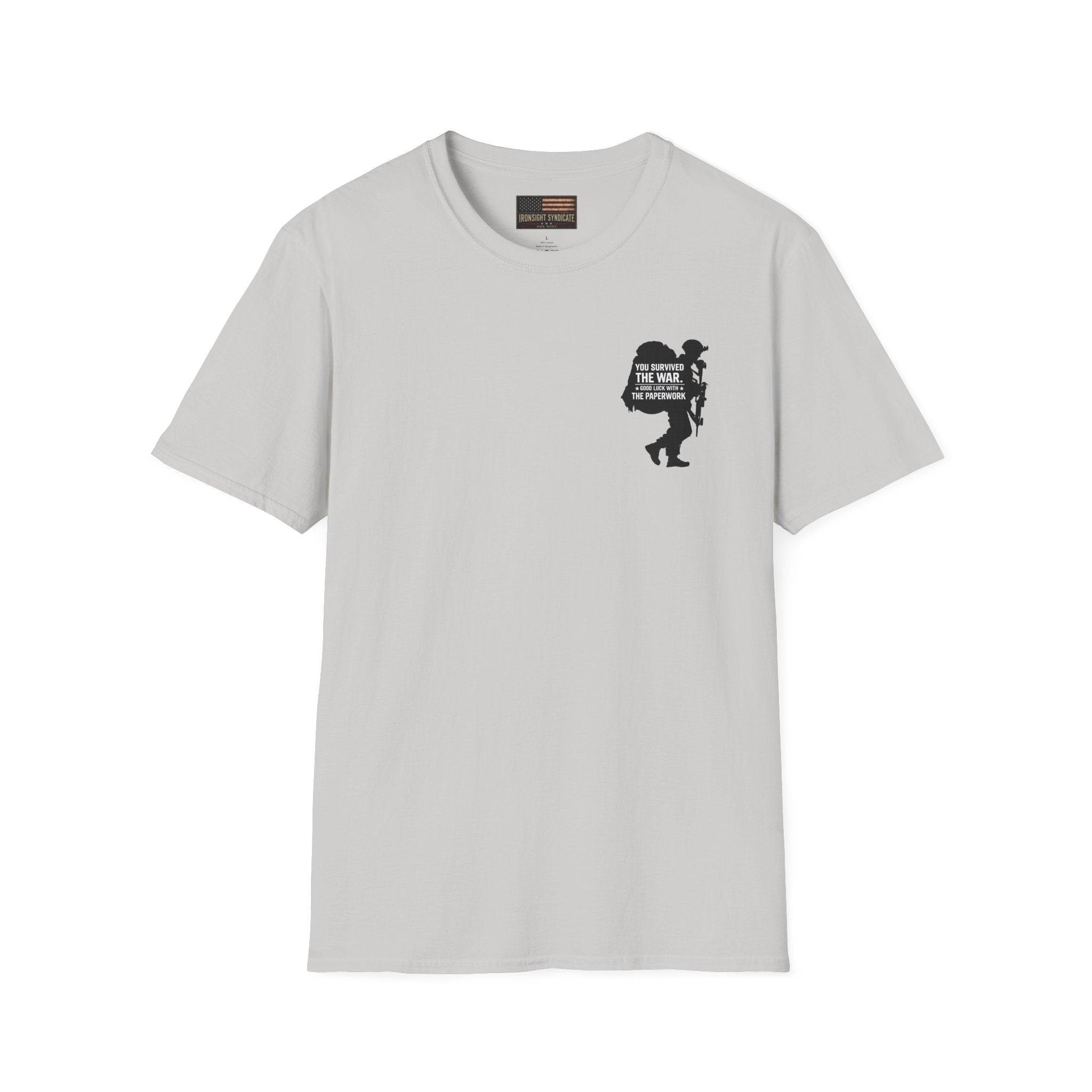 VA Knee Injury Claim Is Denied T-Shirt (Black Graphic) | Ironsight Syndicate