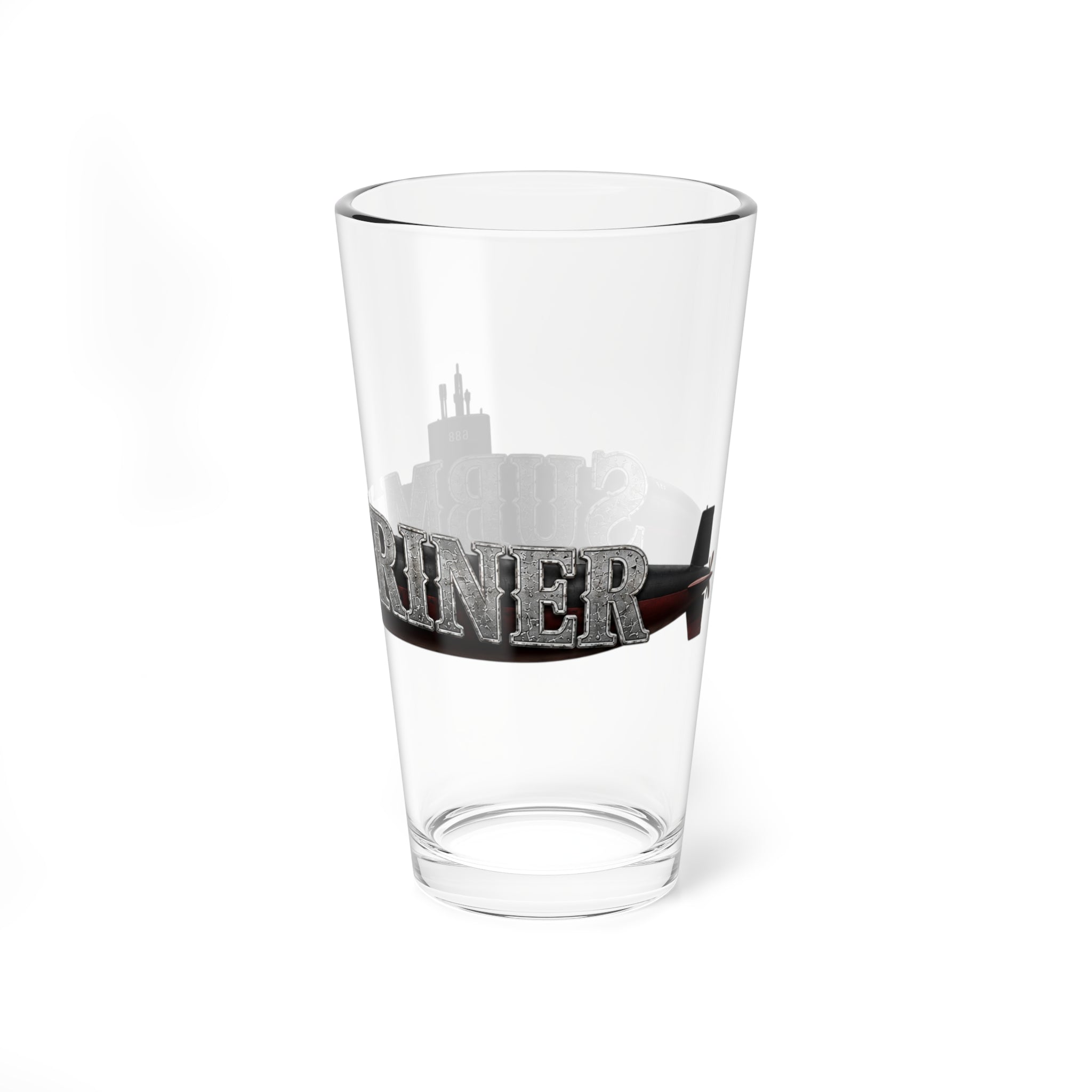 Submariner Mixology Pint Glass — 16oz Mixing Glass with Nautical Submarine Design