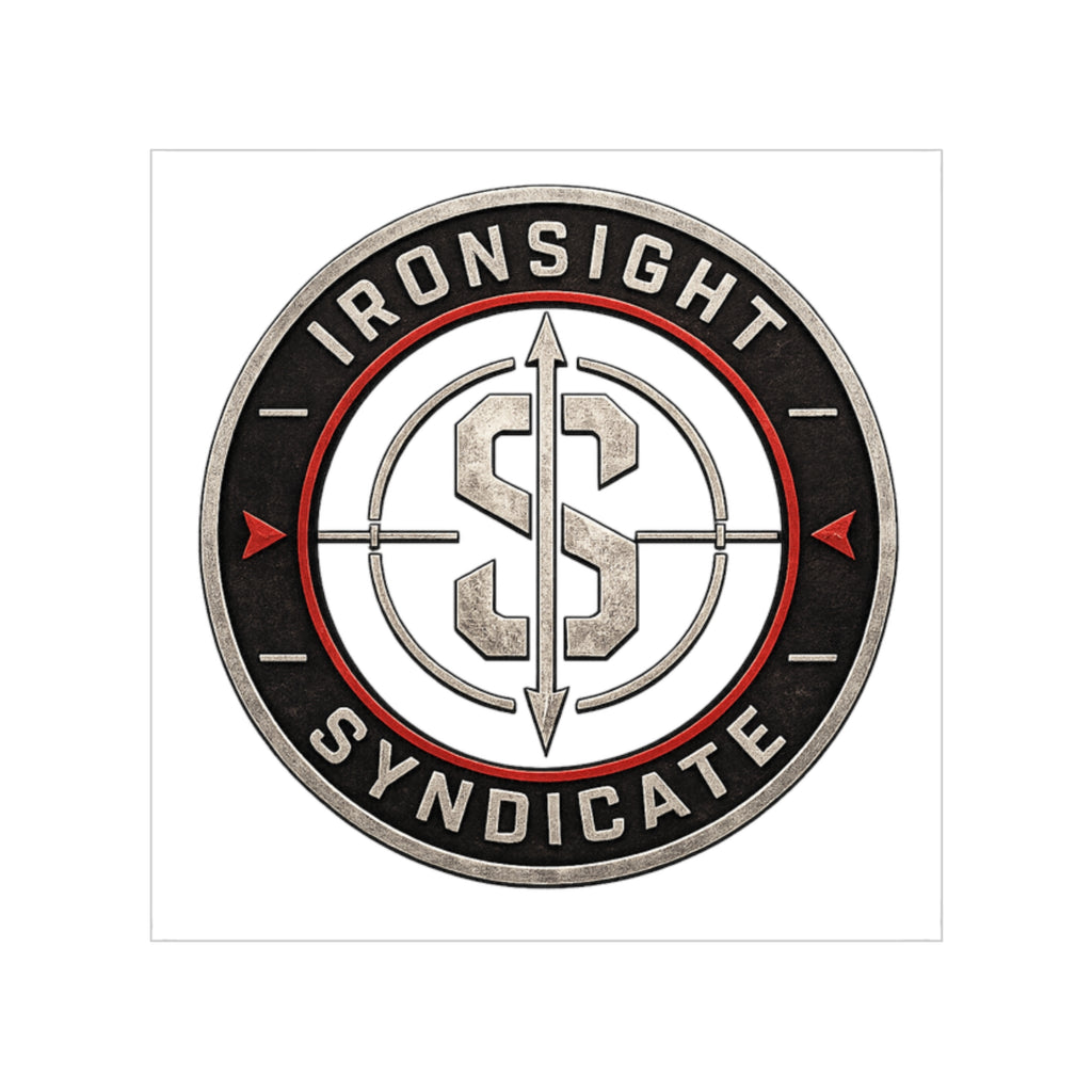 Ironsight Syndicate Outdoor Sticker — Waterproof Transparent Square Decal