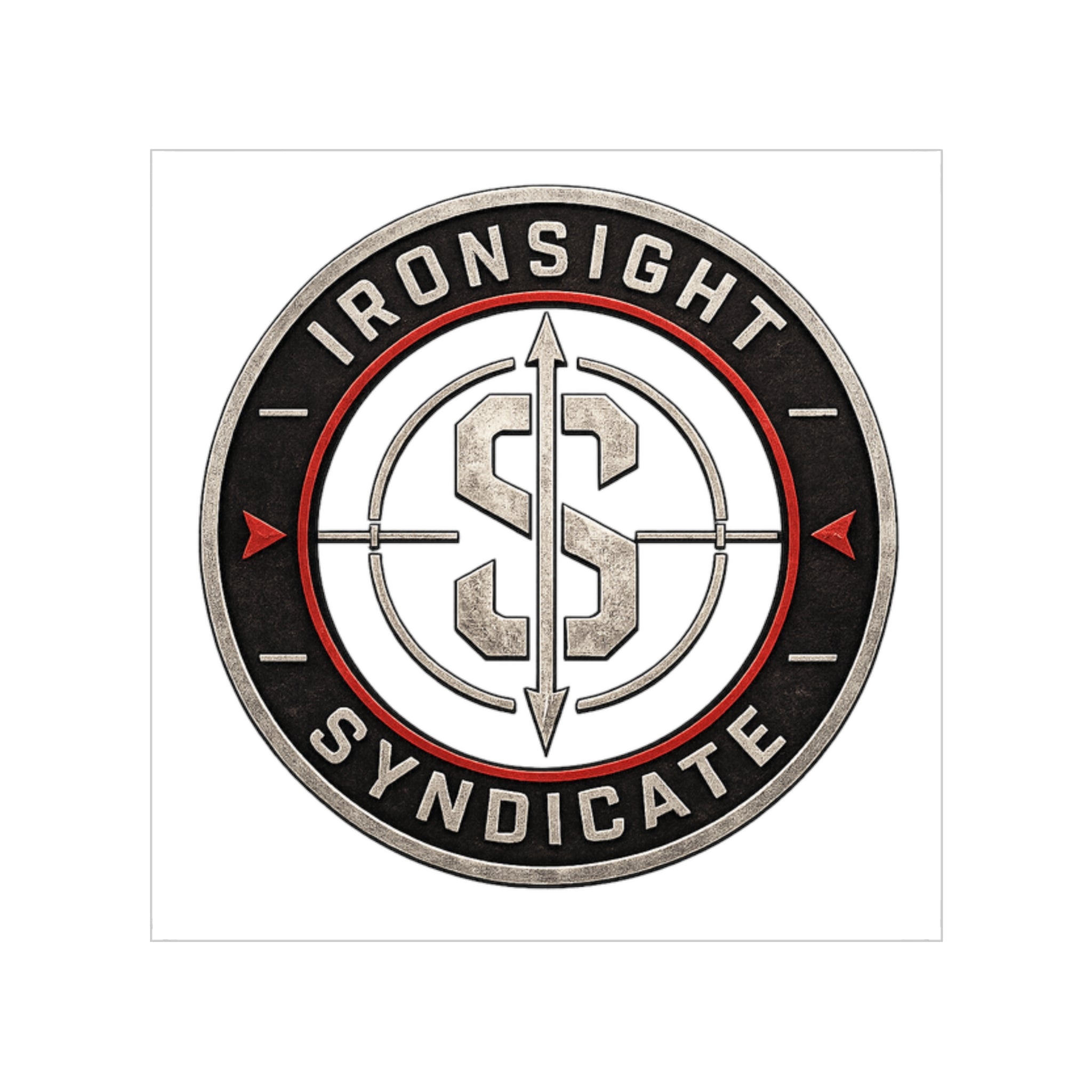 Ironsight Syndicate Outdoor Sticker — Waterproof Transparent Square Decal