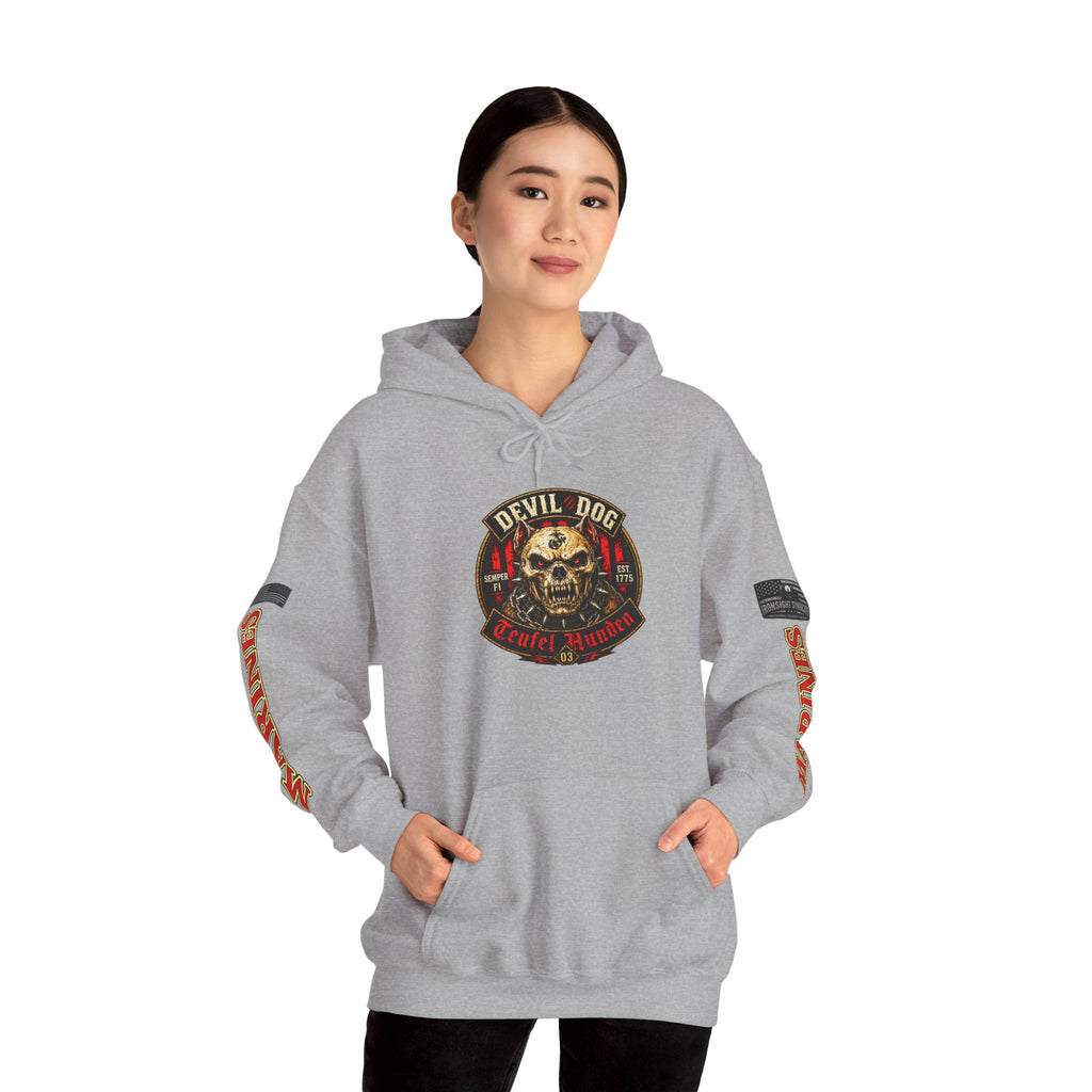 Devil Dog, Teufel Hunden Marine Corps Hooded Sweatshirt