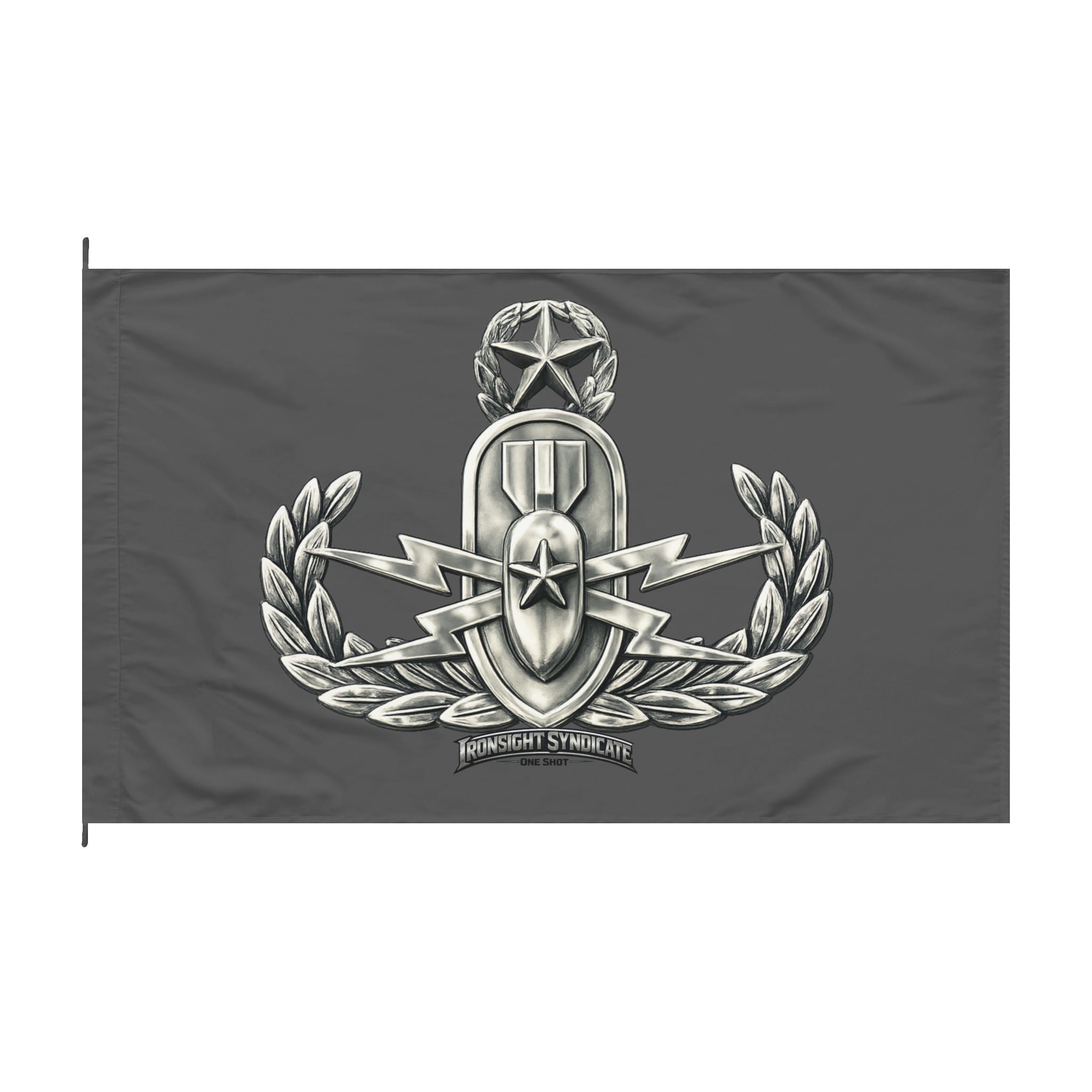 Navy EOD Master Tech Emblem Double-Sided Flag — Tactical Badge Banner  Adult (13 and up) unisex