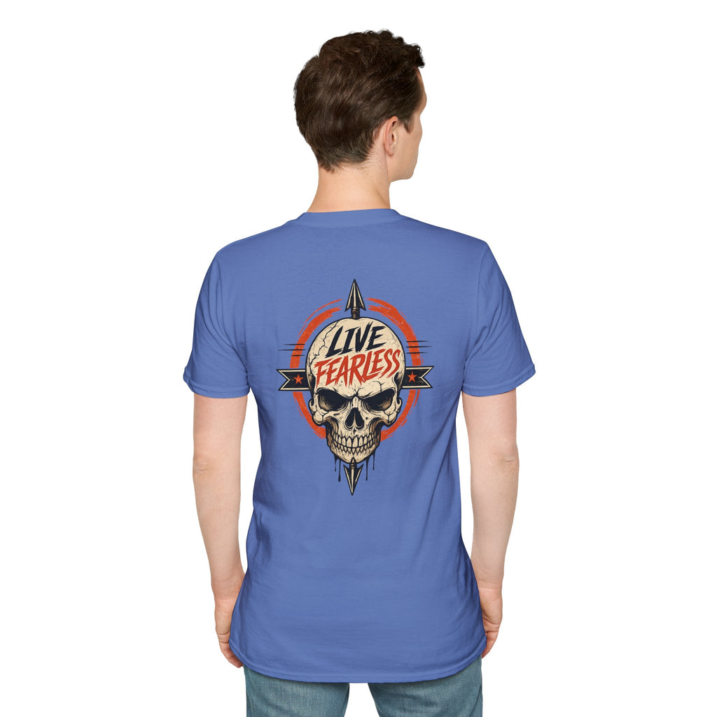 Live Fearless Skull Military T-Shirt (Front and Back) | Ironsight Syndicate