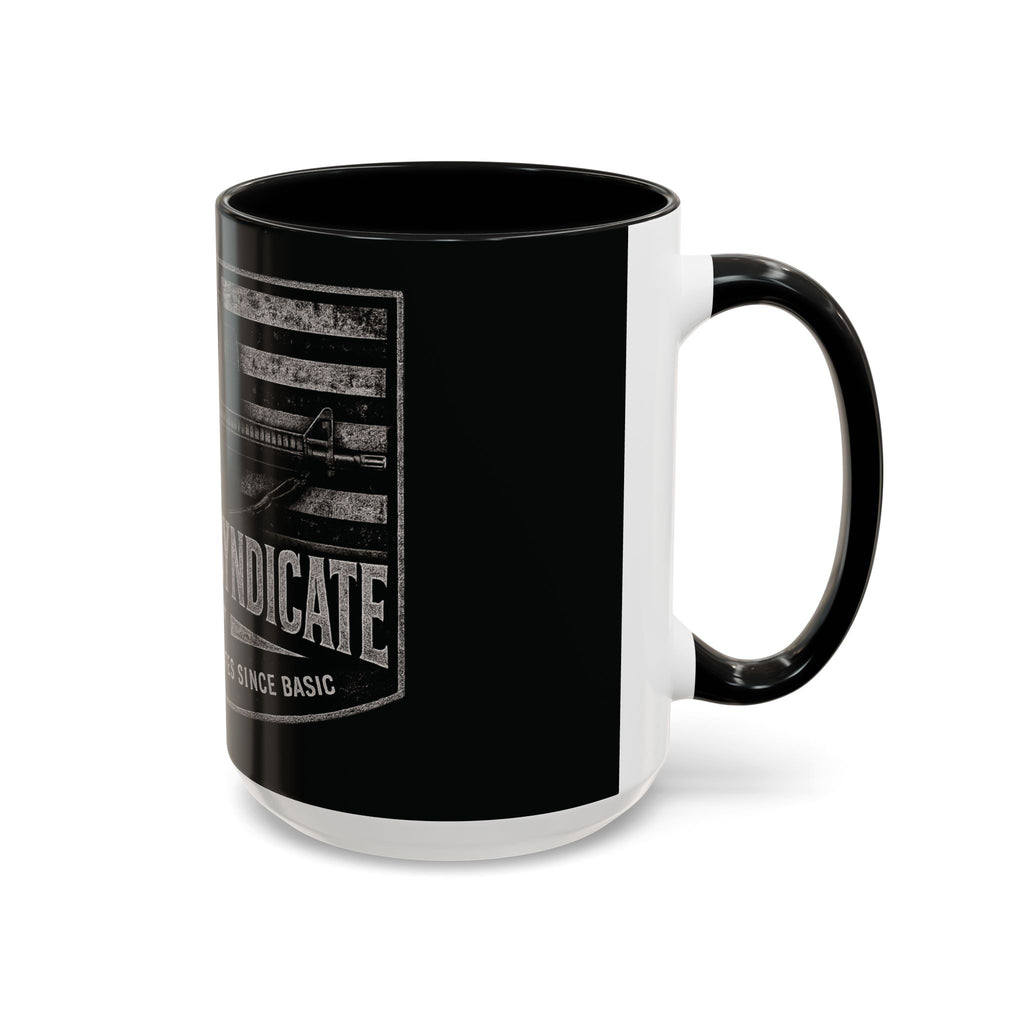 Tactical Coffee Mug — 'Ironsight Syndicate' Black Accent Military Flag Design (11/15oz)