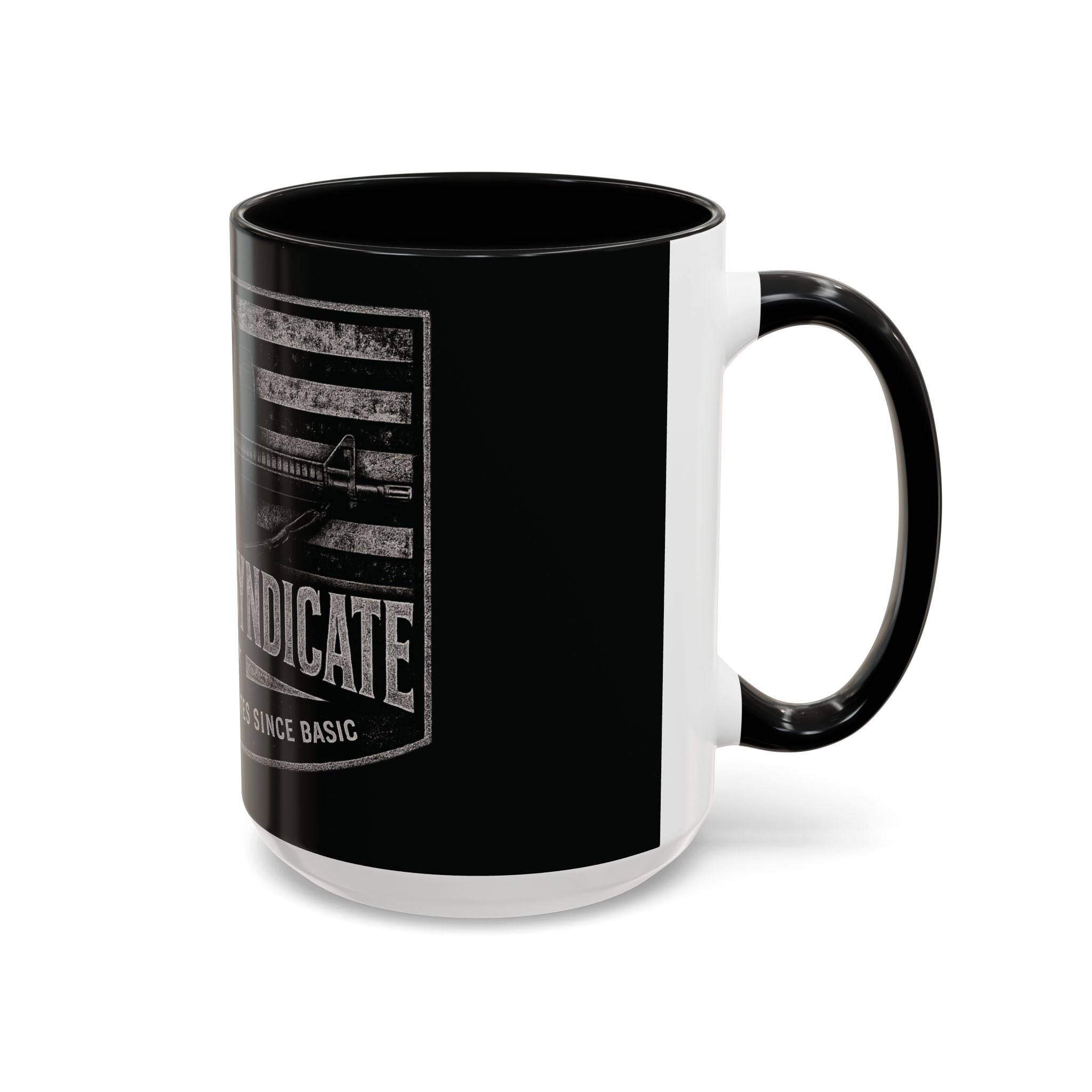 Tactical Coffee Mug — 'Ironsight Syndicate' Black Accent Military Flag Design (11/15oz)