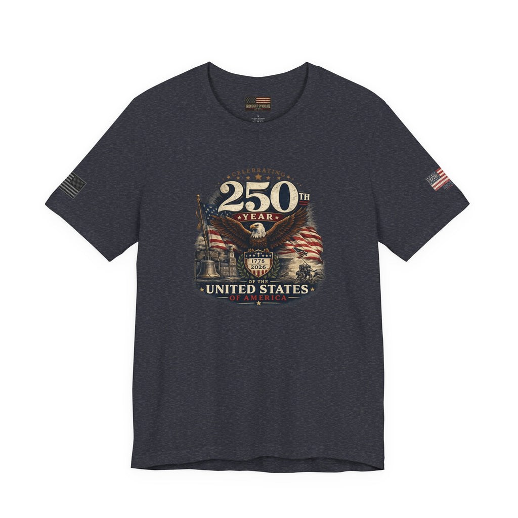 America 250th Anniversary T-Shirt | Patriotic Eagle & American Flag Shirt | 1776-2026 United States Tee front and back