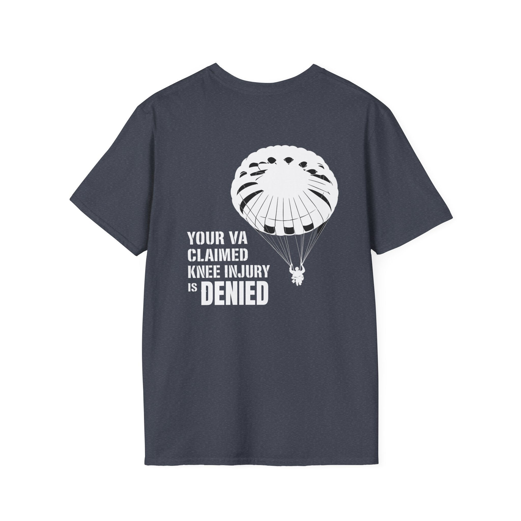 VA Knee Injury Is Denied T-Shirt (White Graphic) | Ironsight Syndicate
