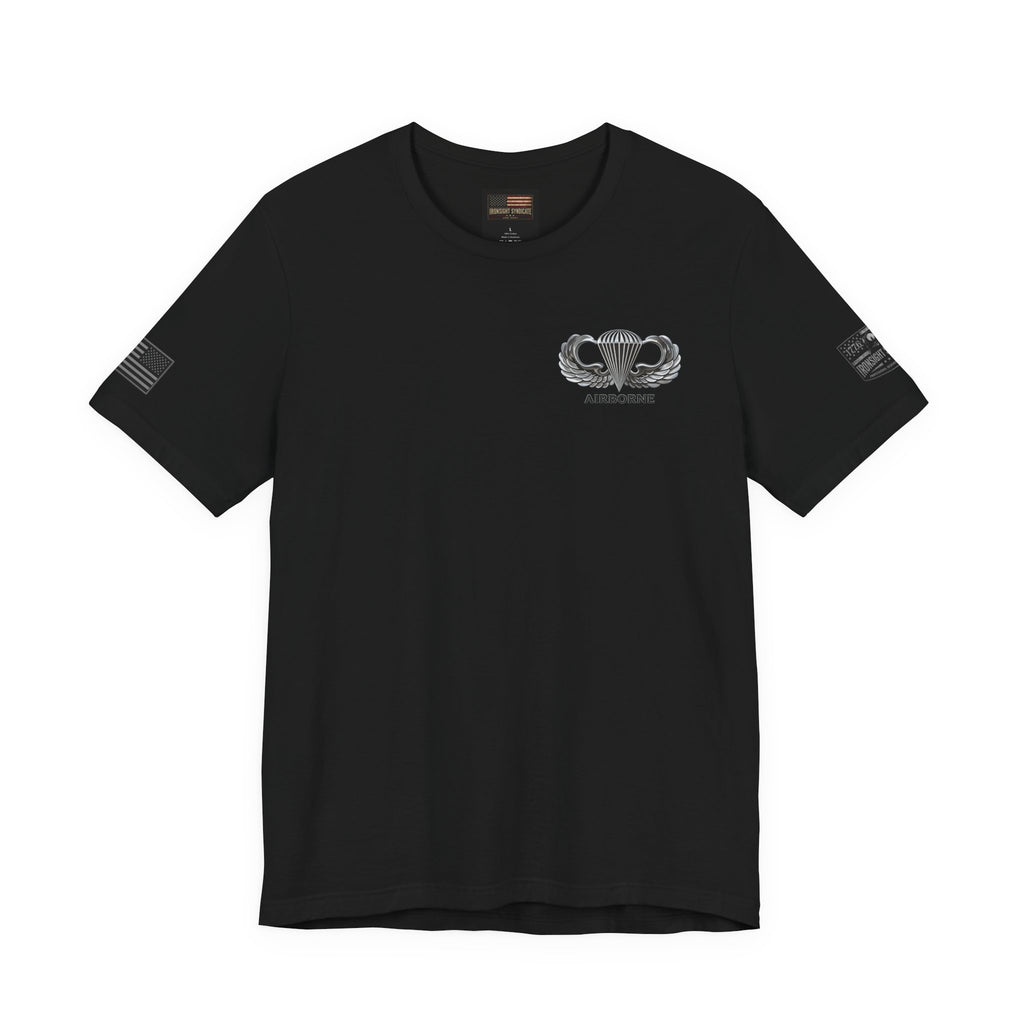 Airborne, Death From Above T - US Army Airborne Wings Veteran T-Shirt - XS / Black | Ironsight Syndicate