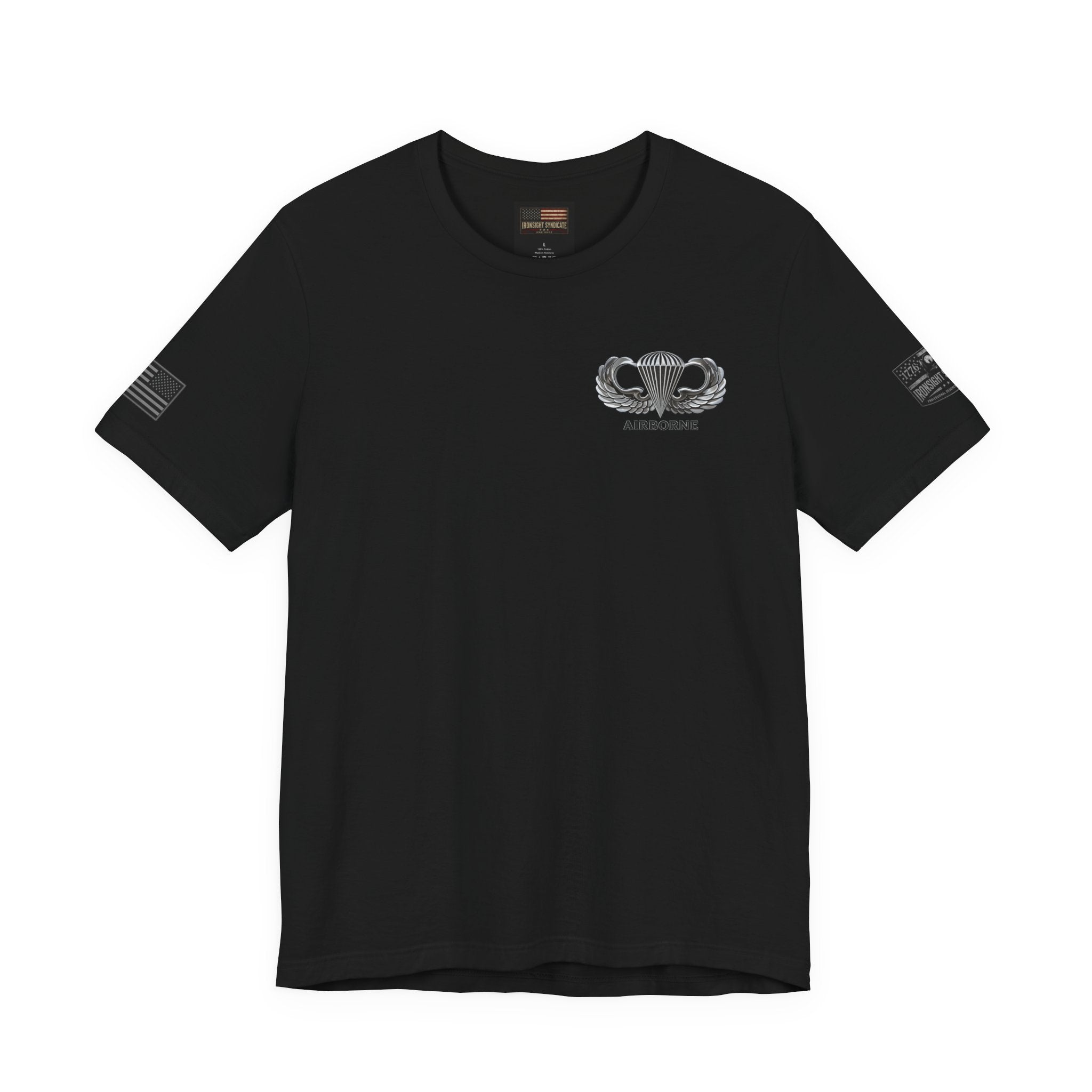 Airborne, Death From Above T - US Army Airborne Wings Veteran T-Shirt - XS / Black | Ironsight Syndicate