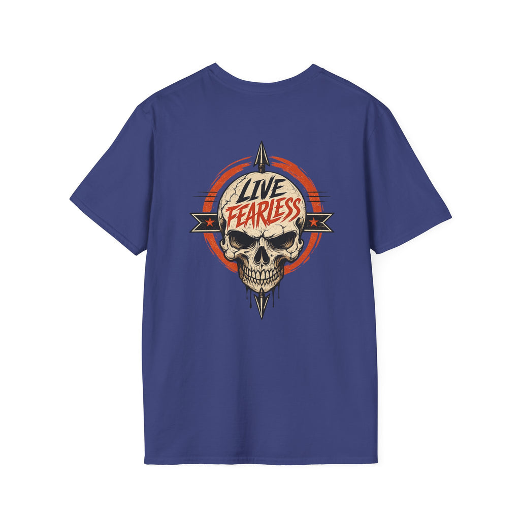Live Fearless Skull Military T-Shirt (Front and Back) | Ironsight Syndicate