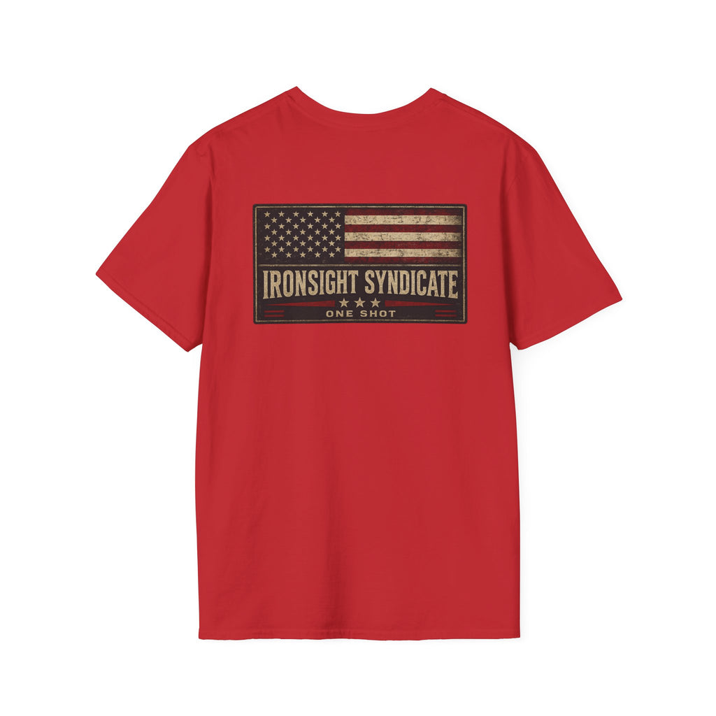 Red White and Blue Ironsight Syndicate T-Shirt, Adult (13 and up), unisex