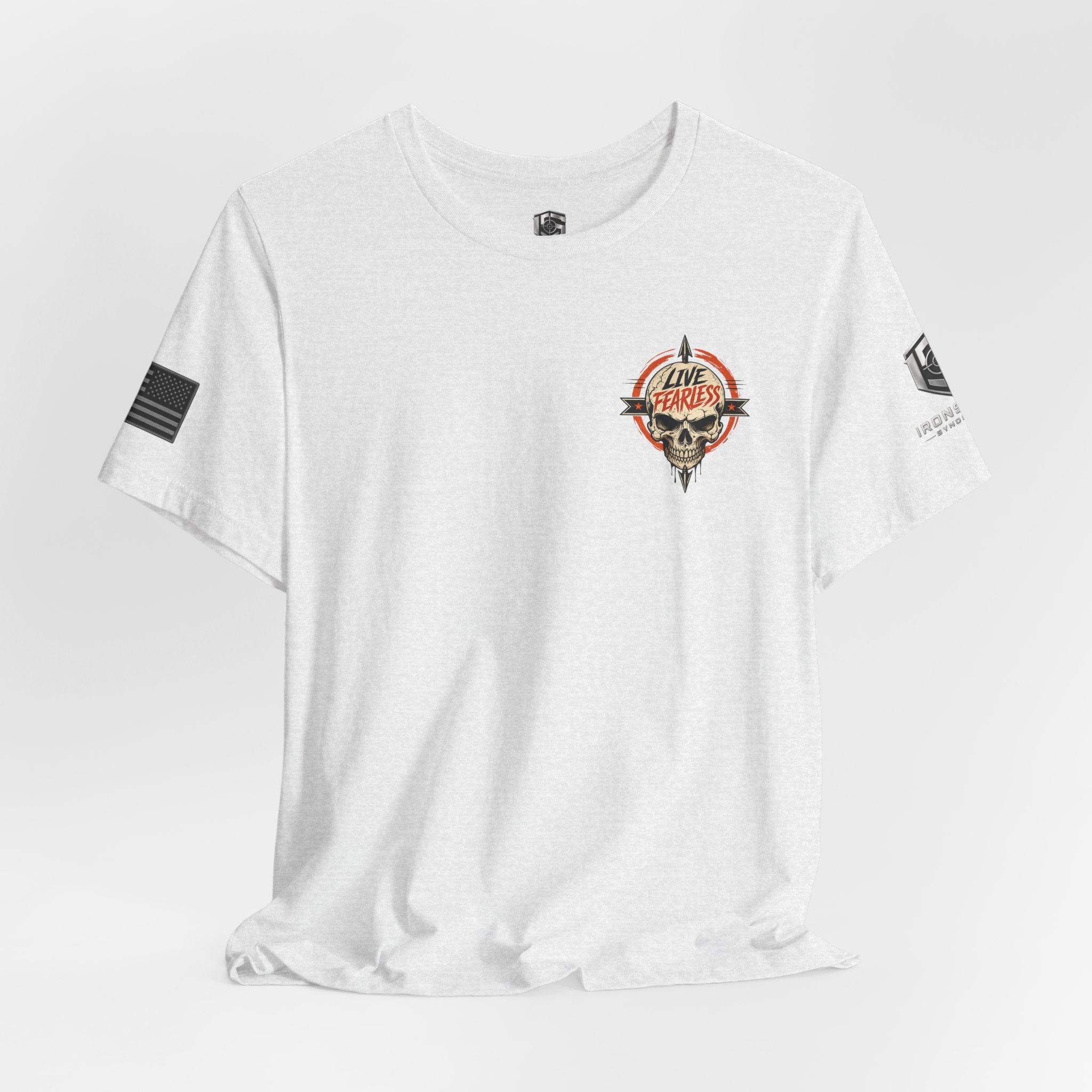 Live Fearless Skull Military T-Shirt | Ironsight Syndicate