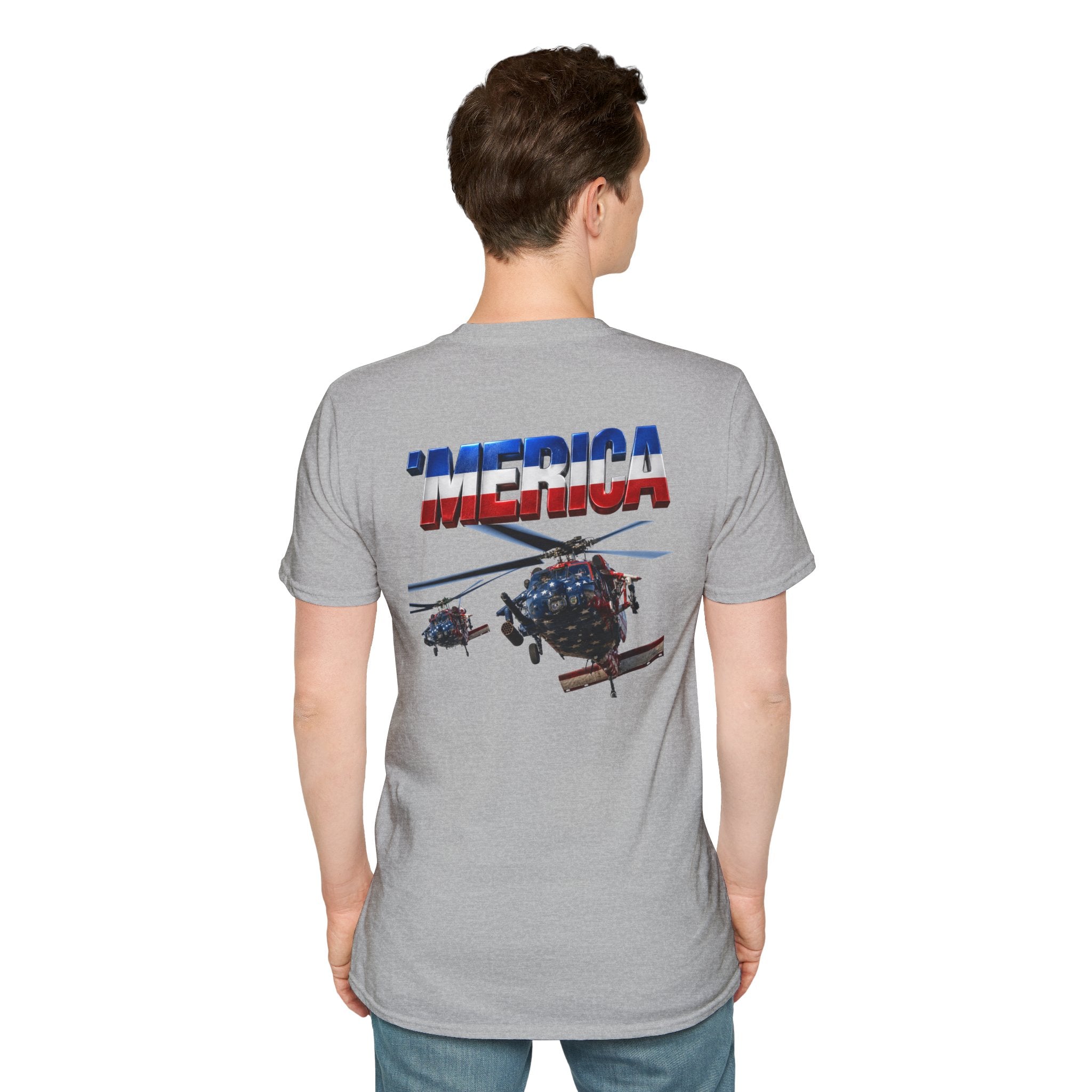 MH-60 Liberty Hawk! Patriotic Ironsight Syndicate T-Shirt | Patriotic Military Graphic Tee for Veterans & Patriots, Adult (13 and up), unisex