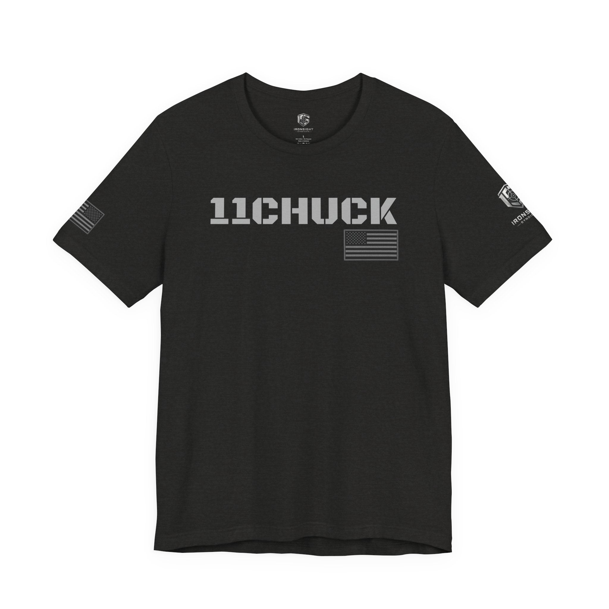 11Chuck Indirect Fire Infantryman Inspired Patriotic T-Shirt - Black Heather | Ironsight Syndicate