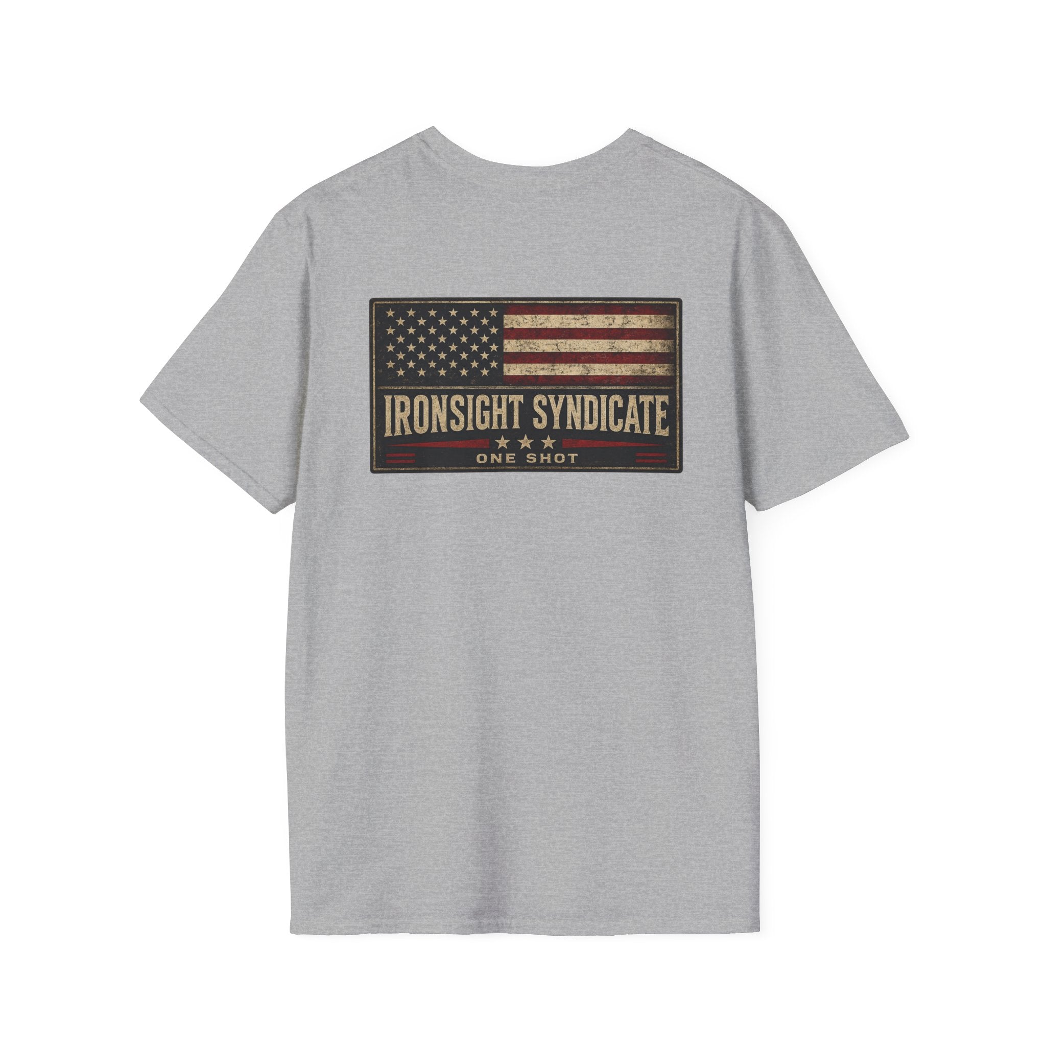 Red White and Blue Ironsight Syndicate T-Shirt, Adult (13 and up), unisex